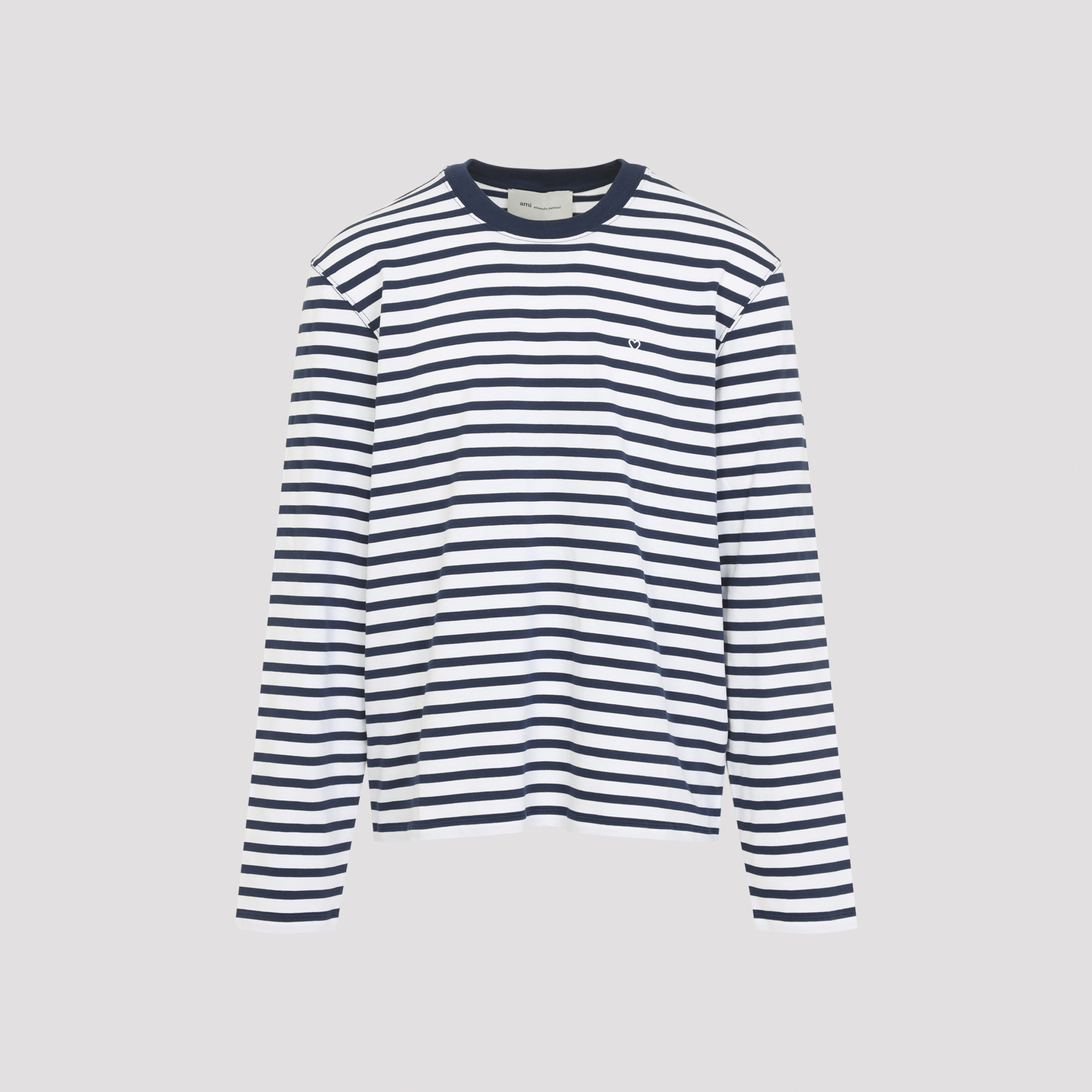 Ami Paris Men's White Ami Mariniere T-Shirt Cotton Tshirt