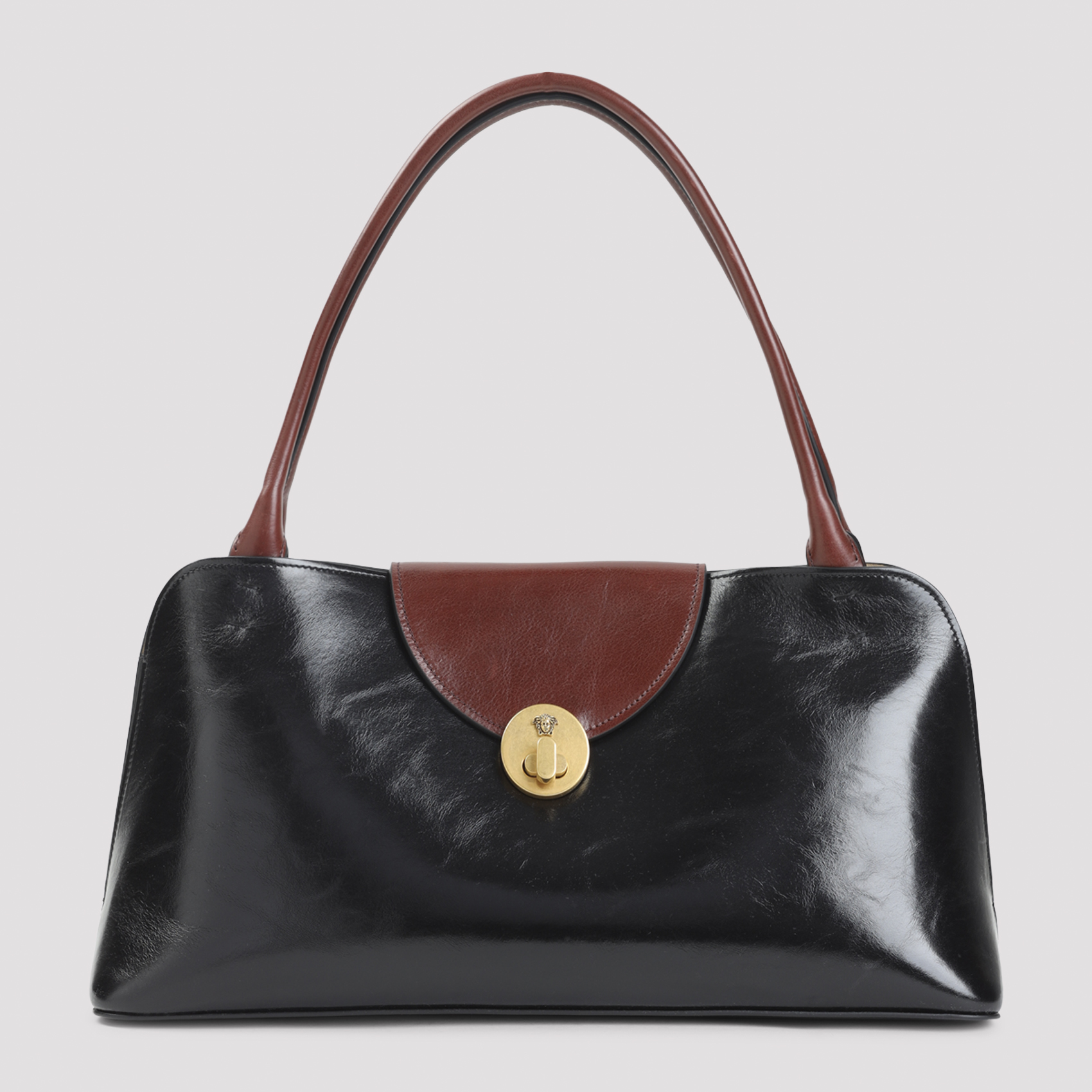 Versace Women's Black Medium E-W Shoulder Bag Calf Leather
