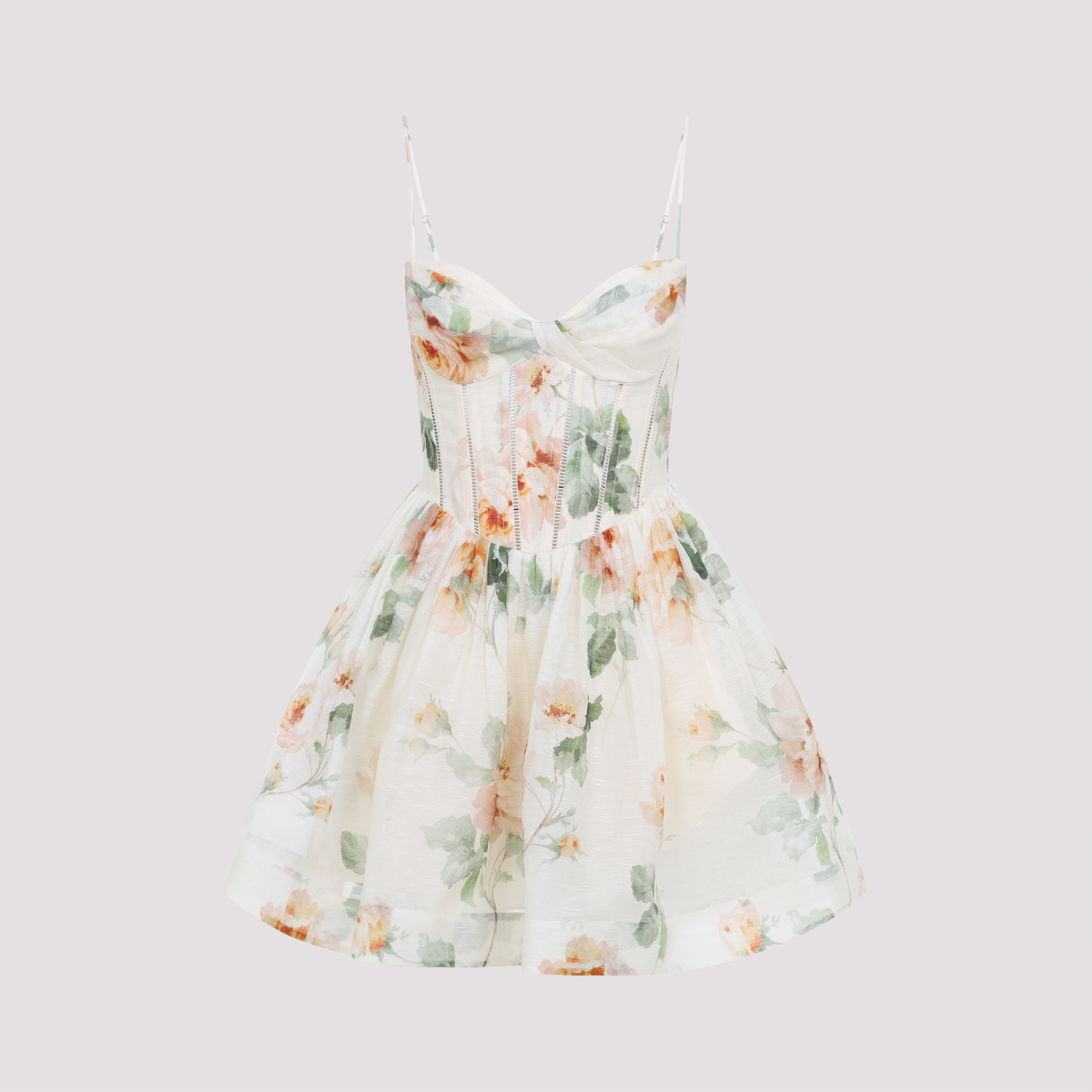 Zimmermann Women's Nude & Neutrals Carousel Corset Mini Dress Linen Silk