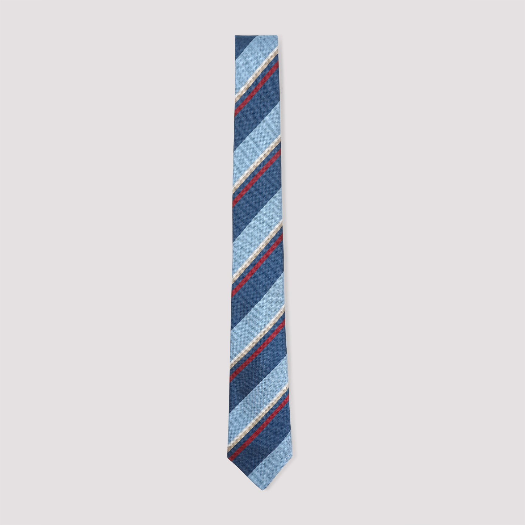 Paul Smith Men's Blue Horiz Stripe Tie Silk