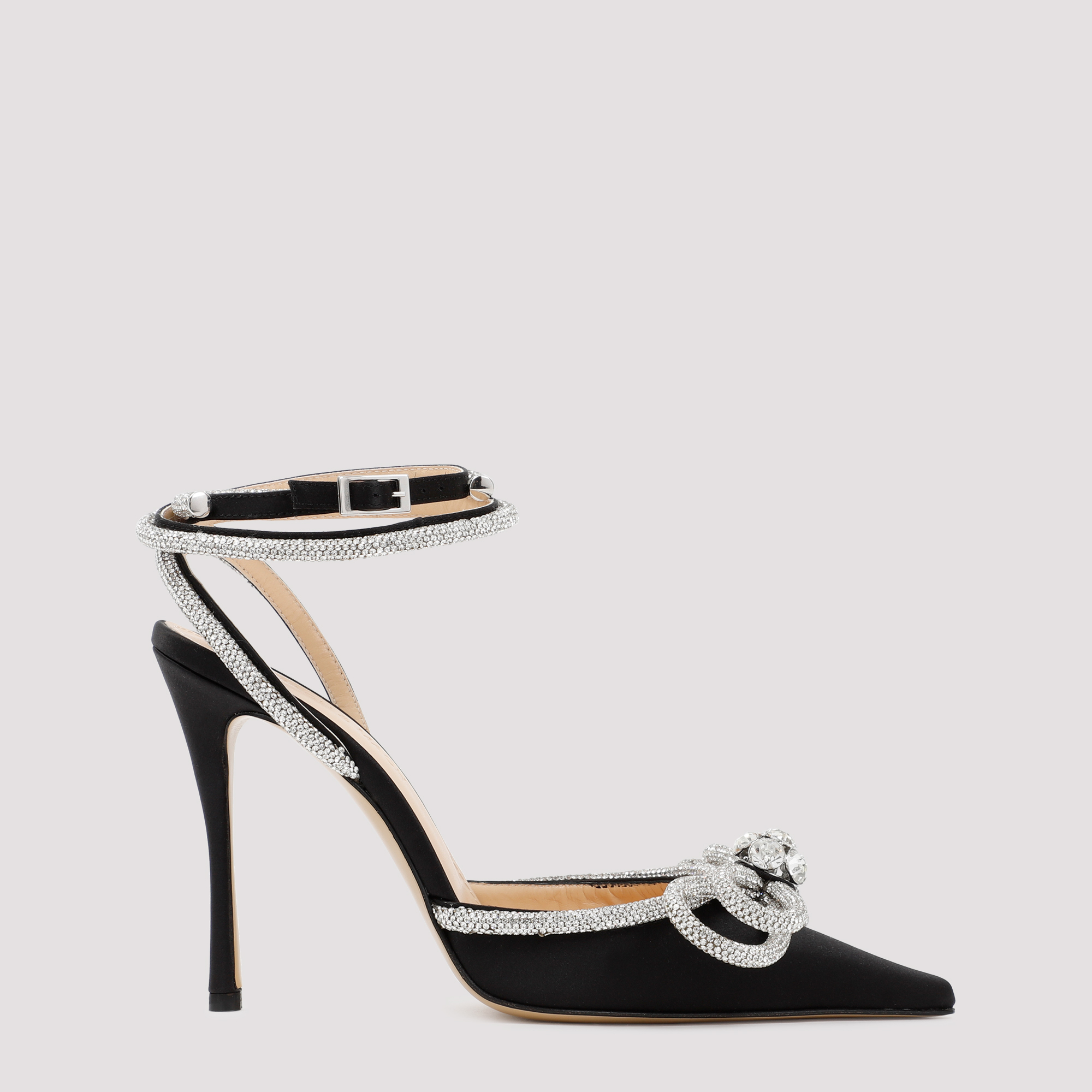 Mach & Mach Women's Black Double Bow Sandal Silk
