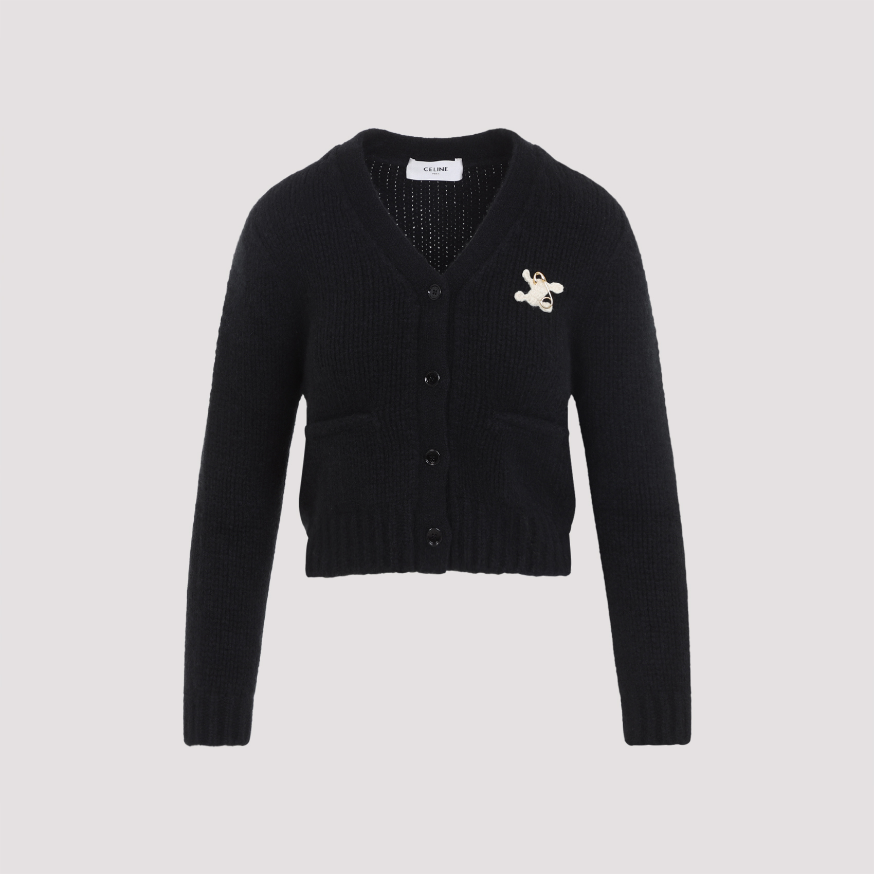 Celine Women's Black Cashmere And Silk Cardigan Sweater