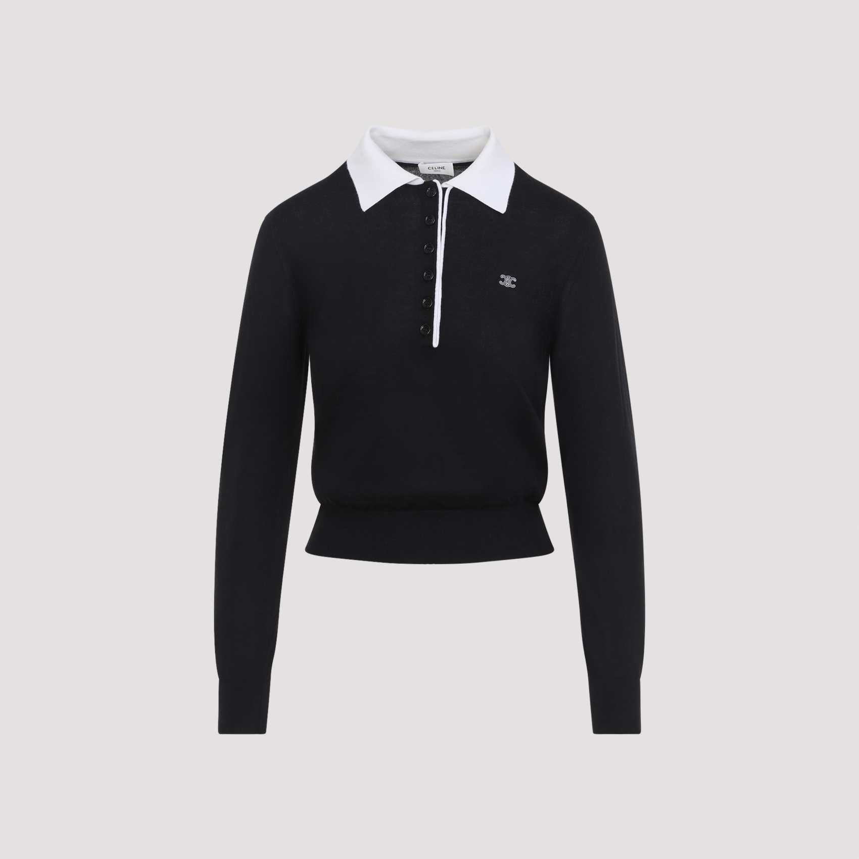 Celine Women's Black Cashmere And Silk Polo