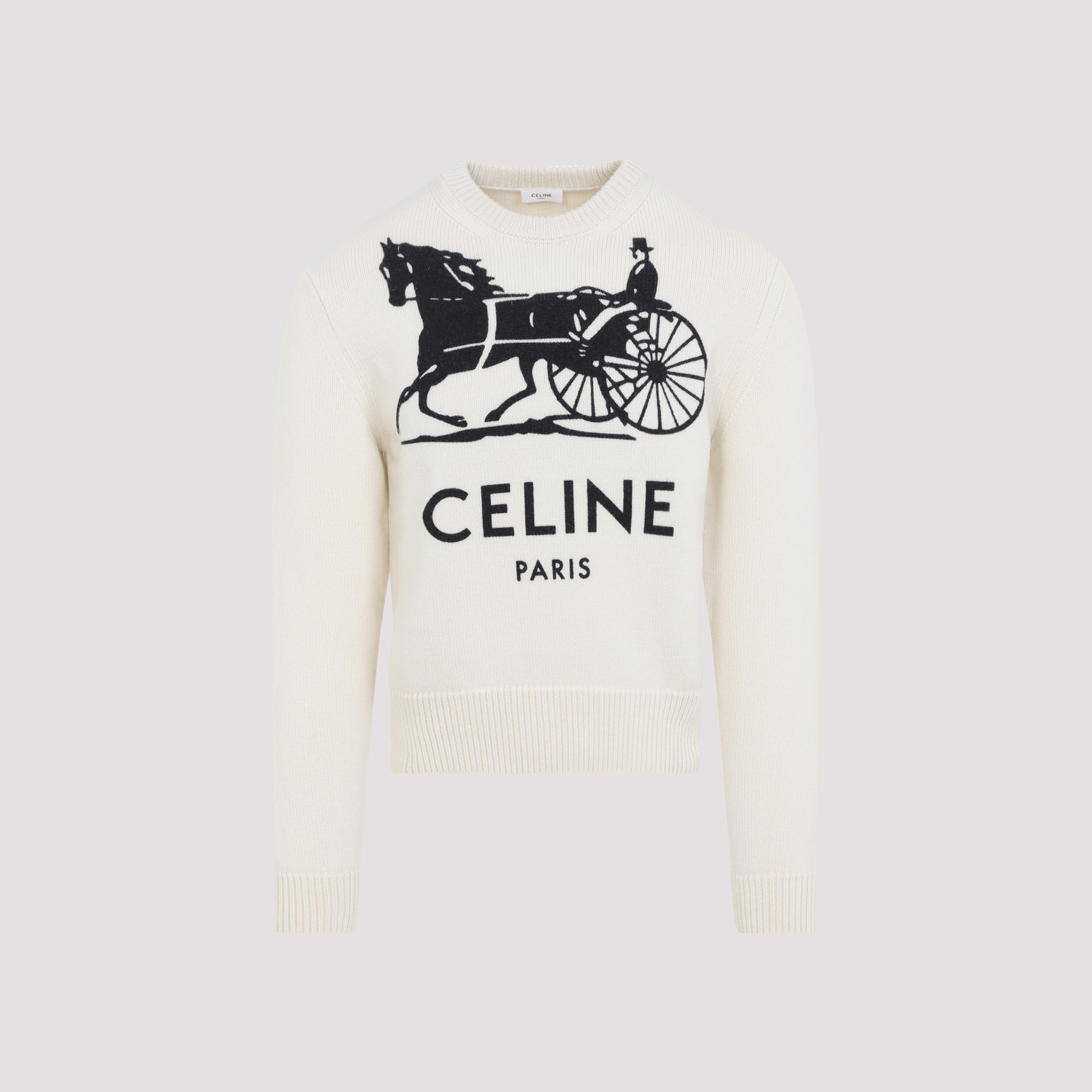 Celine Men's White Cashmere Pullover Sweater