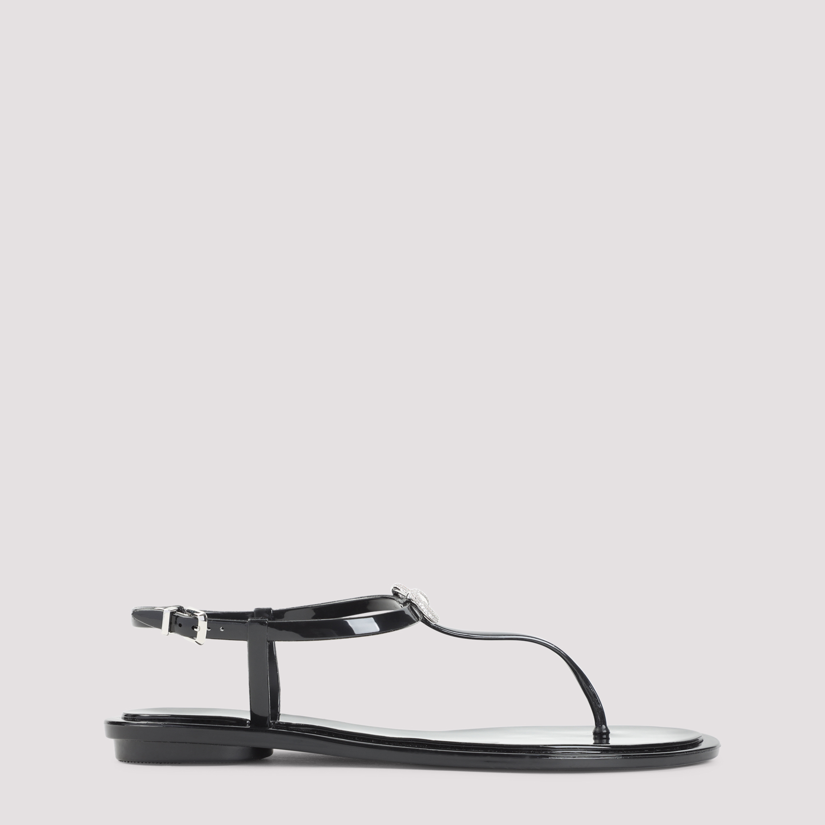 Mach & Mach Women's Black Double Bow Sandals Pvc