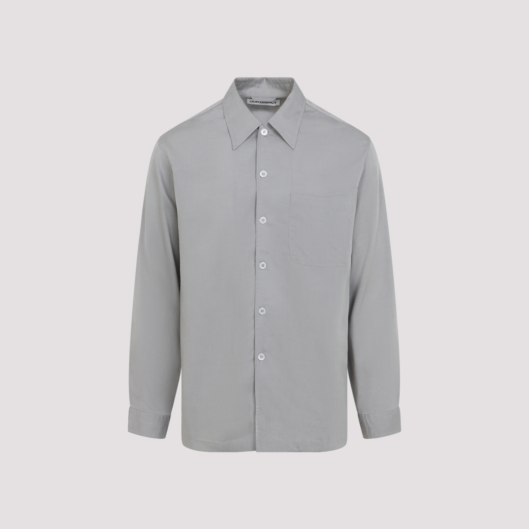 Our Legacy Men's Grey Every Shirt Lyocell