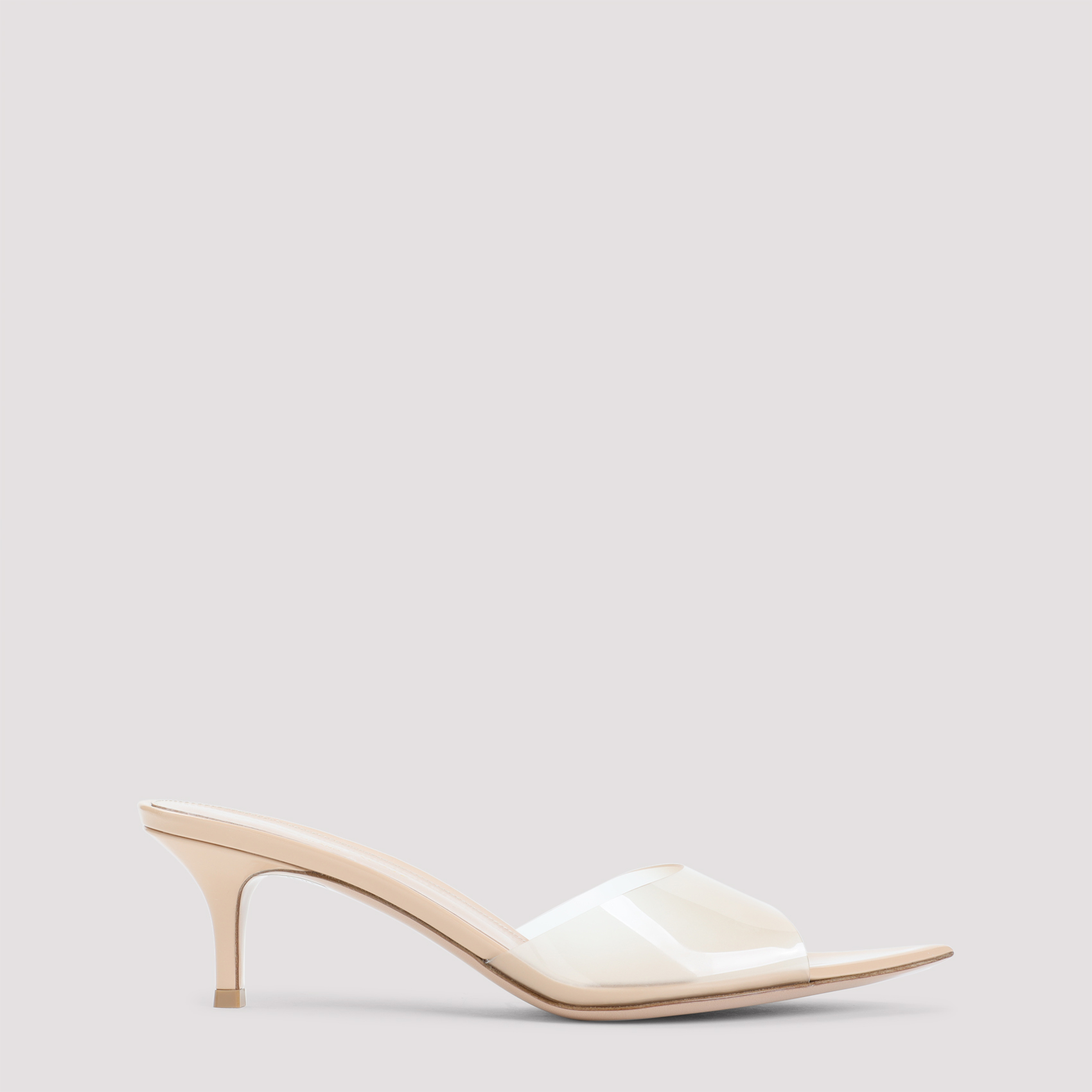 Gianvito Rossi Women's Nude & Neutrals Elle 55 Mules Patent Leather Glass Shoe
