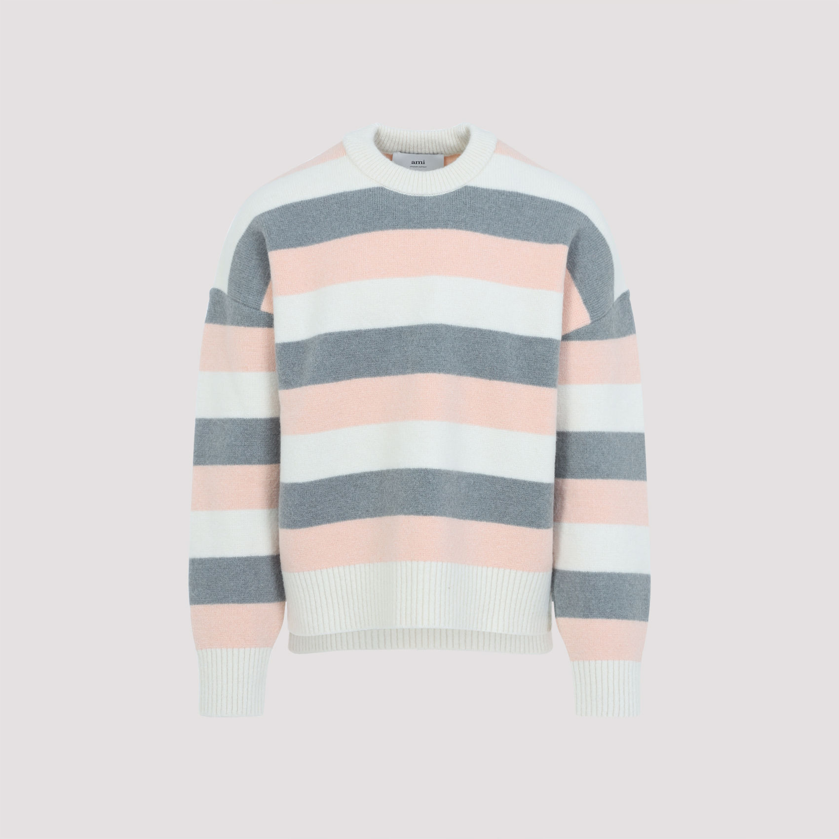 Ami Paris Men's Multicolour Ami Striped Crewneck Sweater