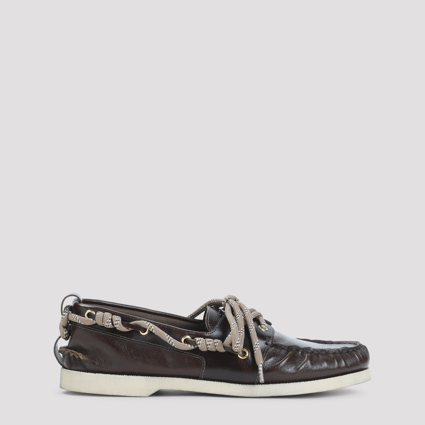 Golden Goose Men's Brown Boat Loafers Cow Leather Shoe