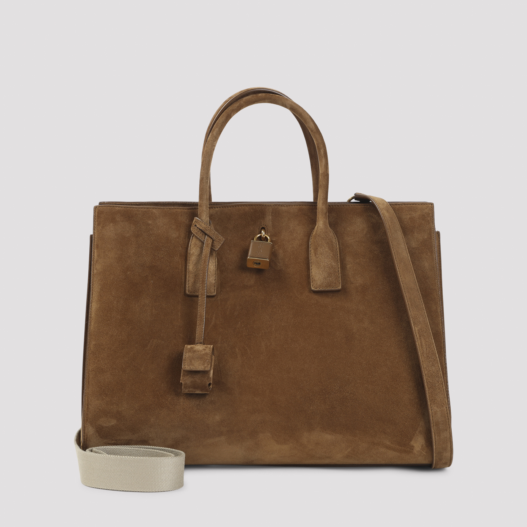 Saint Laurent Women's Brown Sac De Jour Handbag Suede Leather Bag
