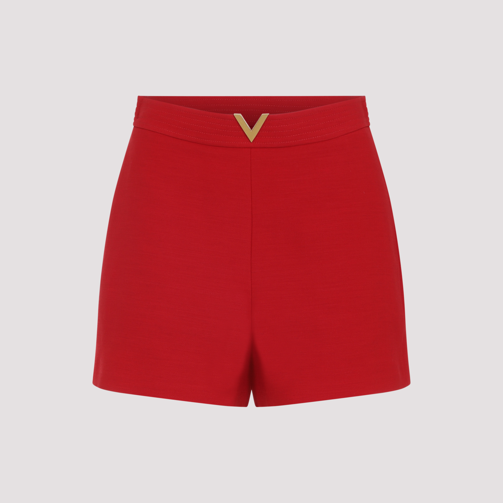 Valentino Women's Red Wool Bermuda Virgin Silk Short