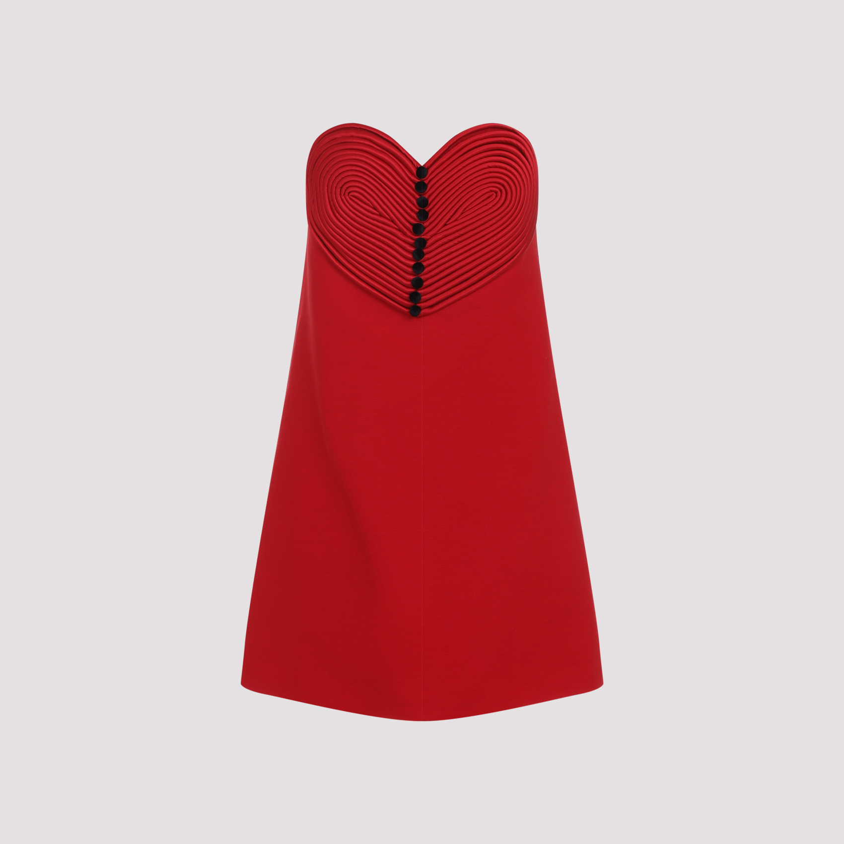 Valentino Women's Red Embroide Mini Dress Virgin Wool Silk