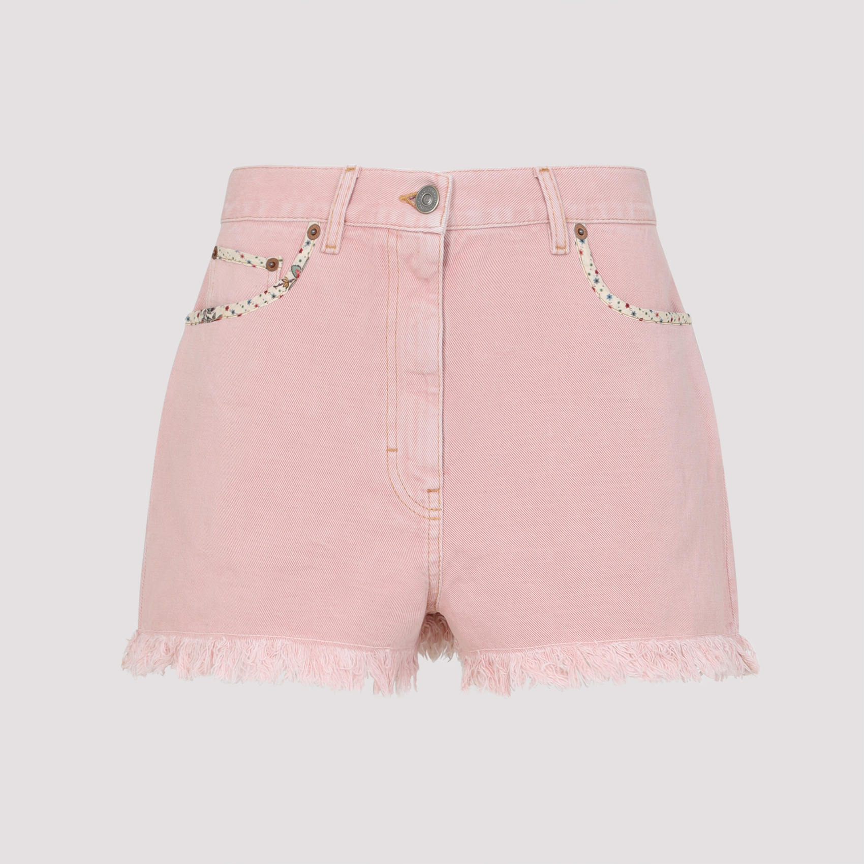 Valentino Women's Nude & Neutrals Denim Shorts Cotton Linen Jean