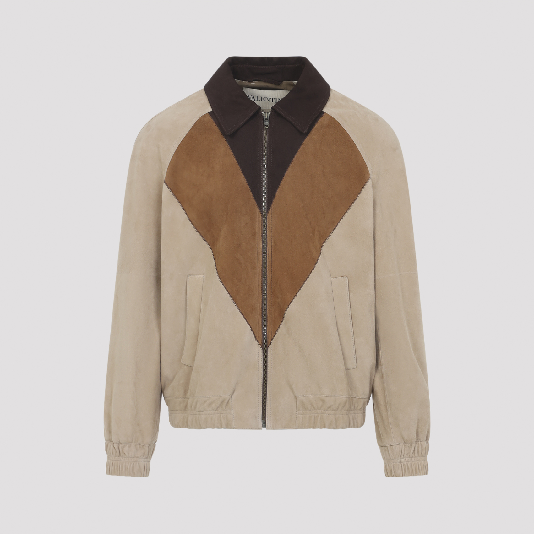 Valentino Men's Nude & Neutrals Leather Jacket Goat Skin