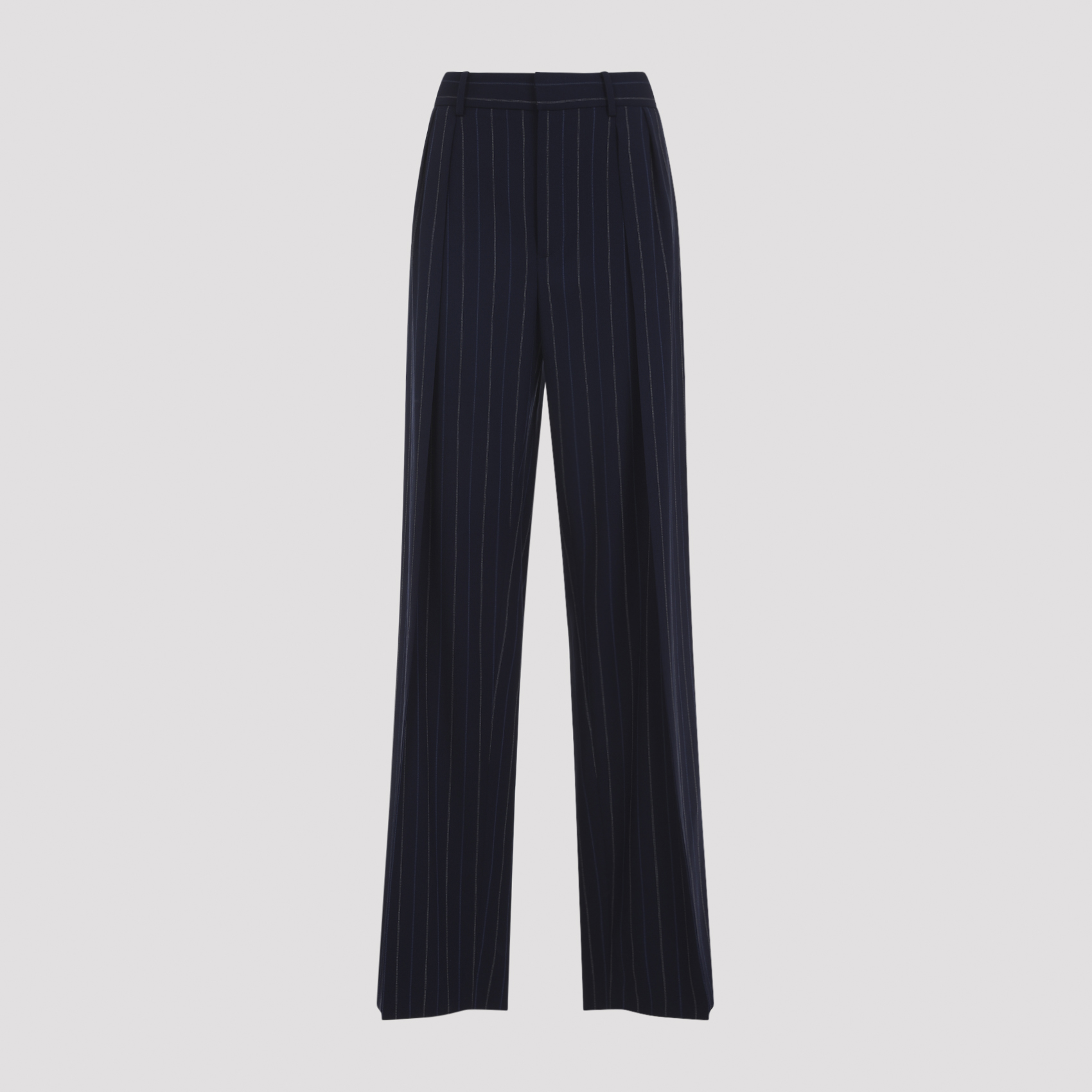 Ralph Lauren Collection Women's Blue Jody Pleated Pants Wool
