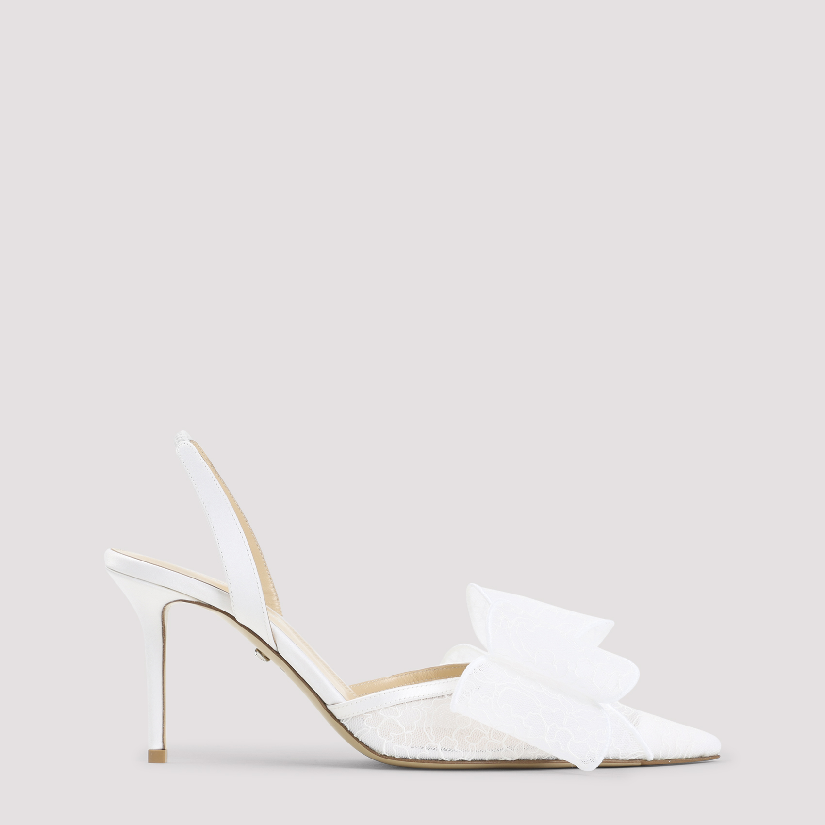 Mach & Mach Women's White Le Cadeau Lace Slingback Vichy Shoe