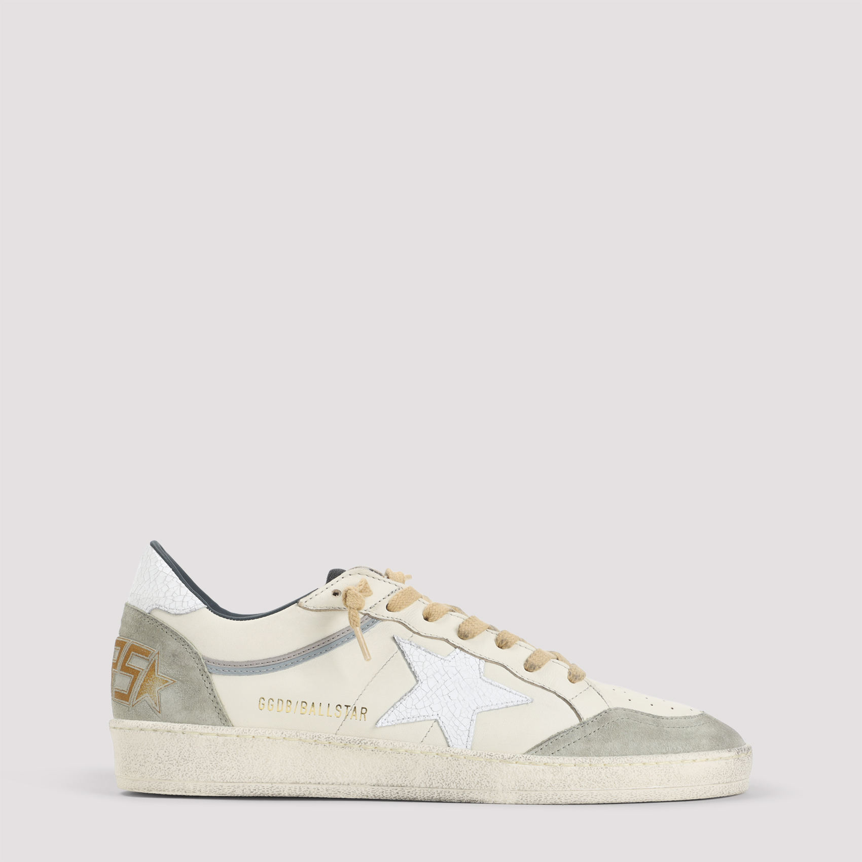 Golden Goose Men's Nude & Neutrals Ballstar Sneakers Ovine Leather Cow Shoe