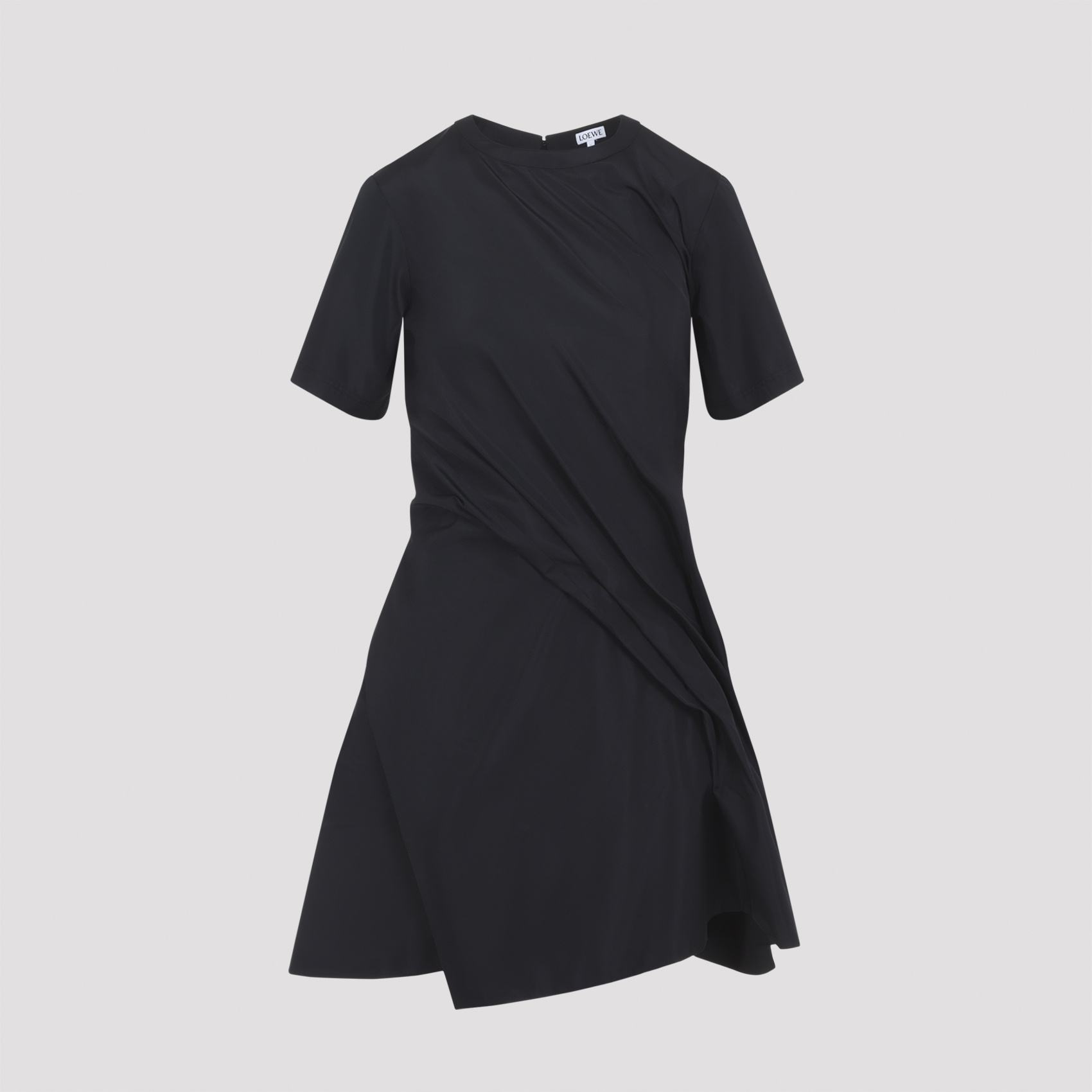 Loewe Women's Black Twisted Mini Dress Polyester Silk