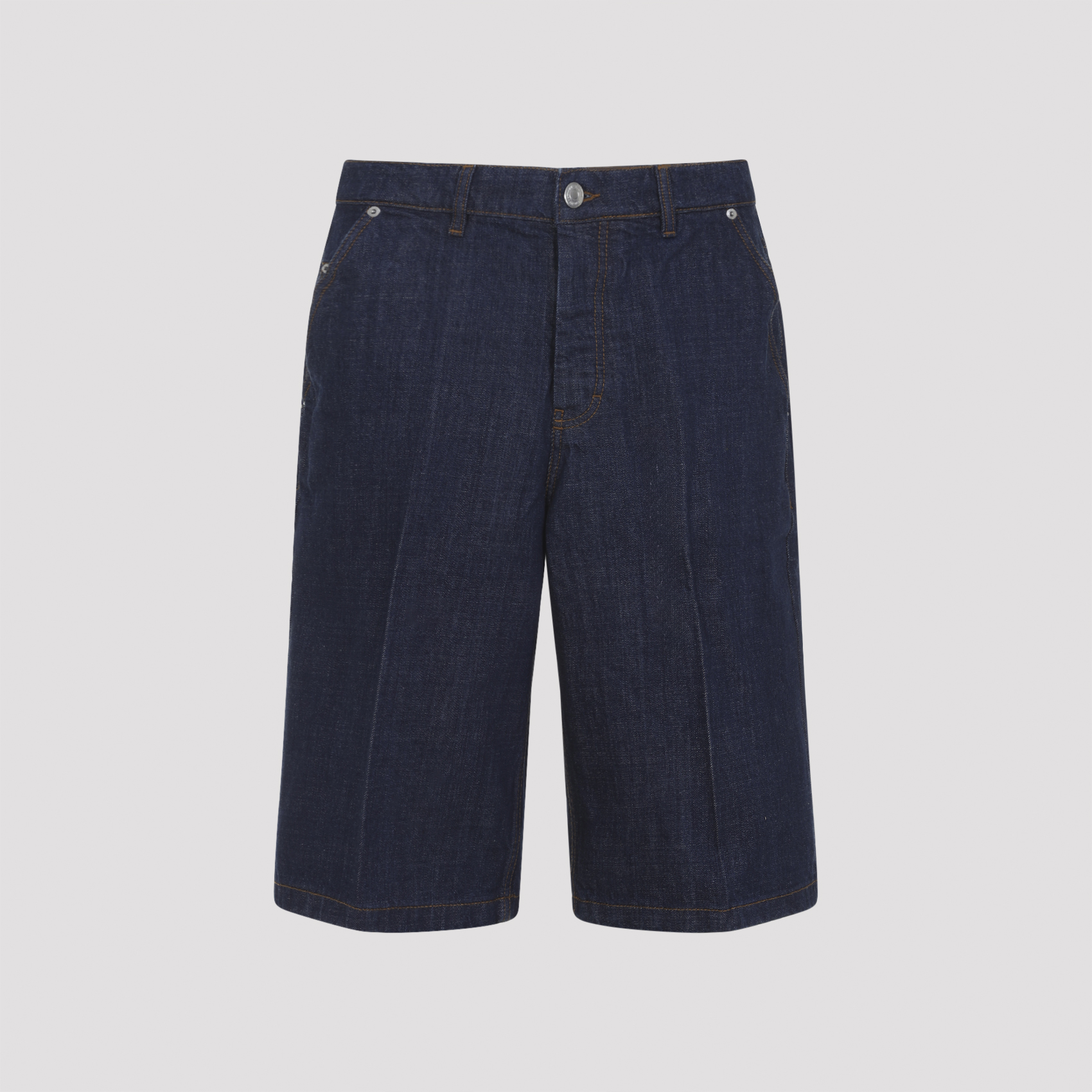 Ami Paris Men's Blue Ami Loose Bermuda Shorts Cotton Pant