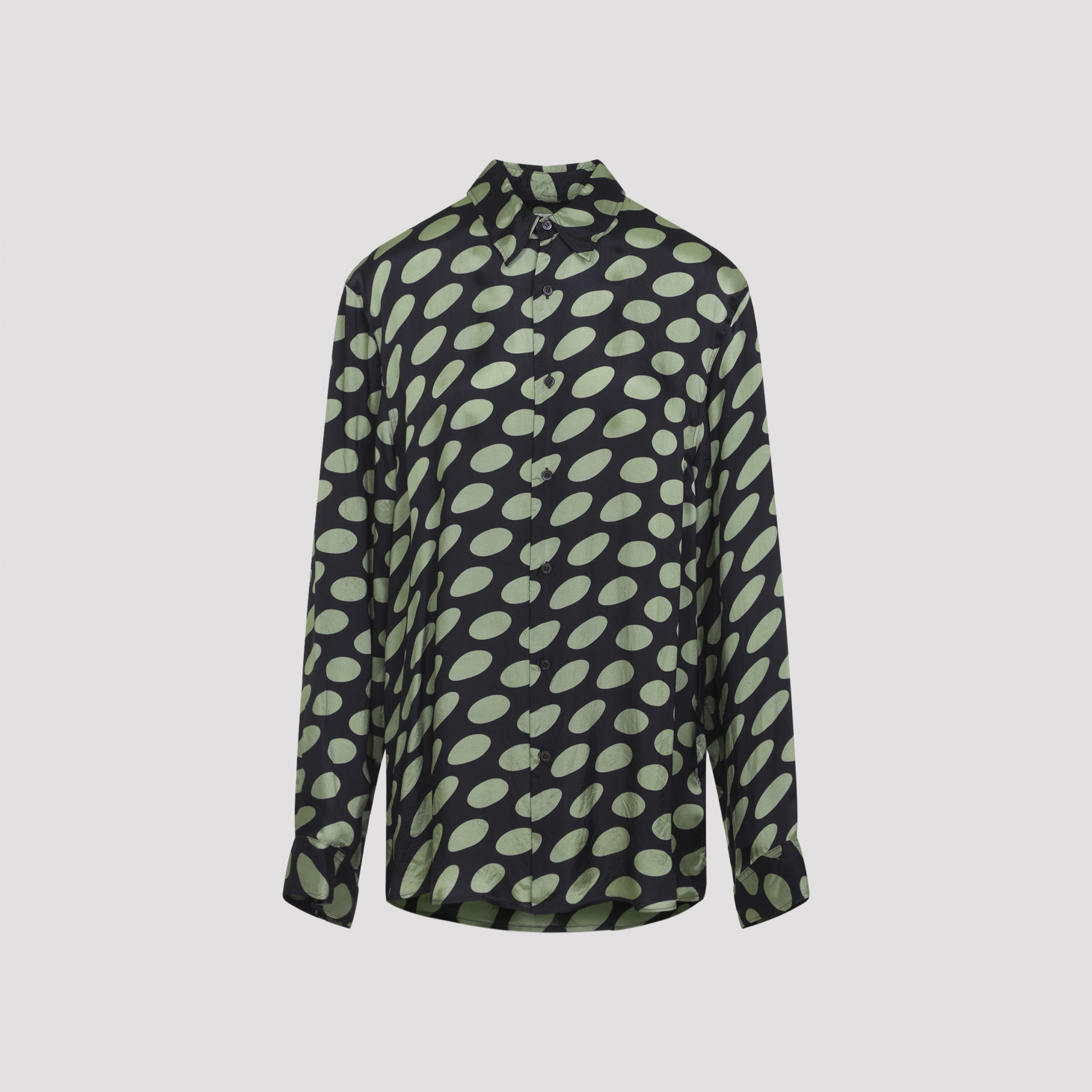 Dries Van Noten Men's Black Caper Printed Shirt Viscose