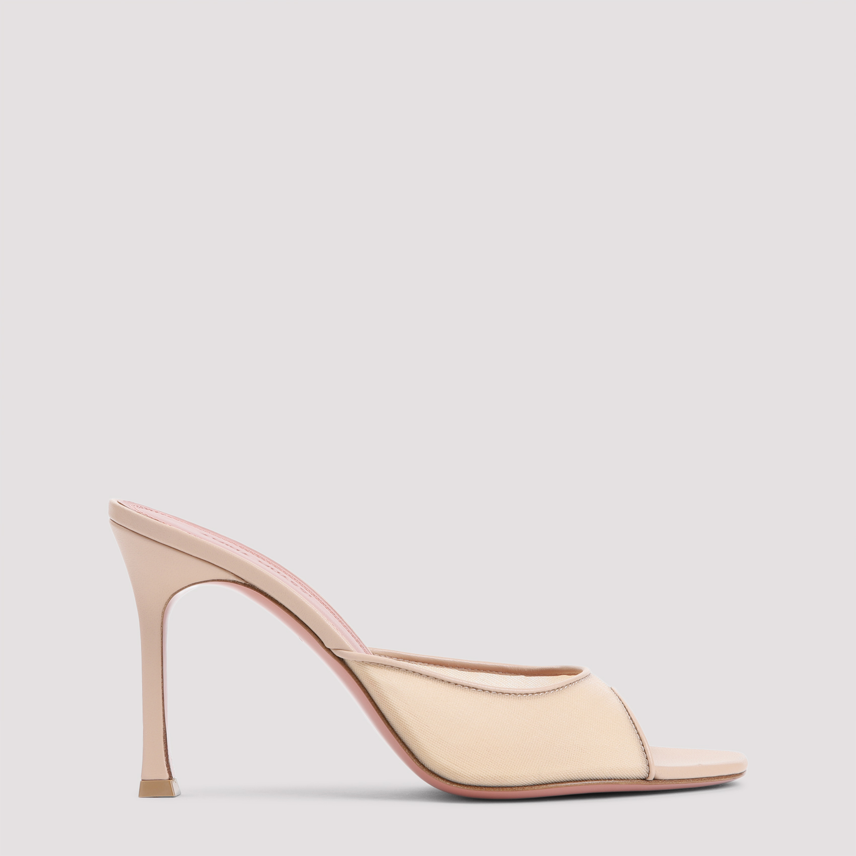 Amina Muaddi Women's Nude & Neutrals Amina Alexa 95 Mules Leather Mesh Shoe
