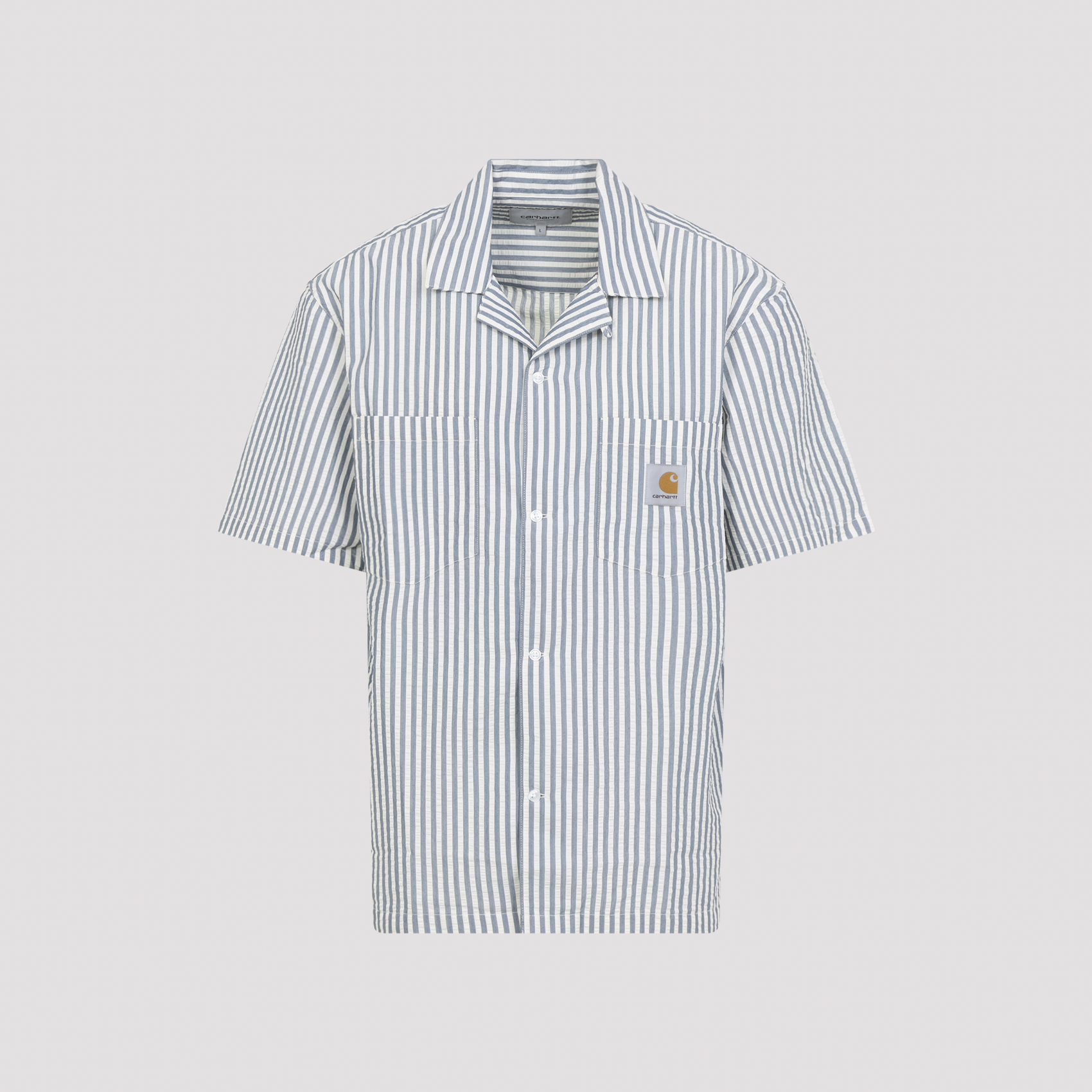 Carhartt Wip Men's Blue Leavel Shirt Cotton Polyester