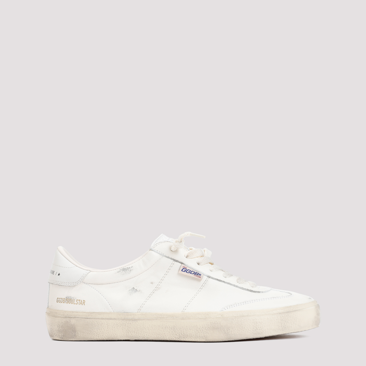 Golden Goose Men's White Soul Star Sneakers Ovine Leather Cow