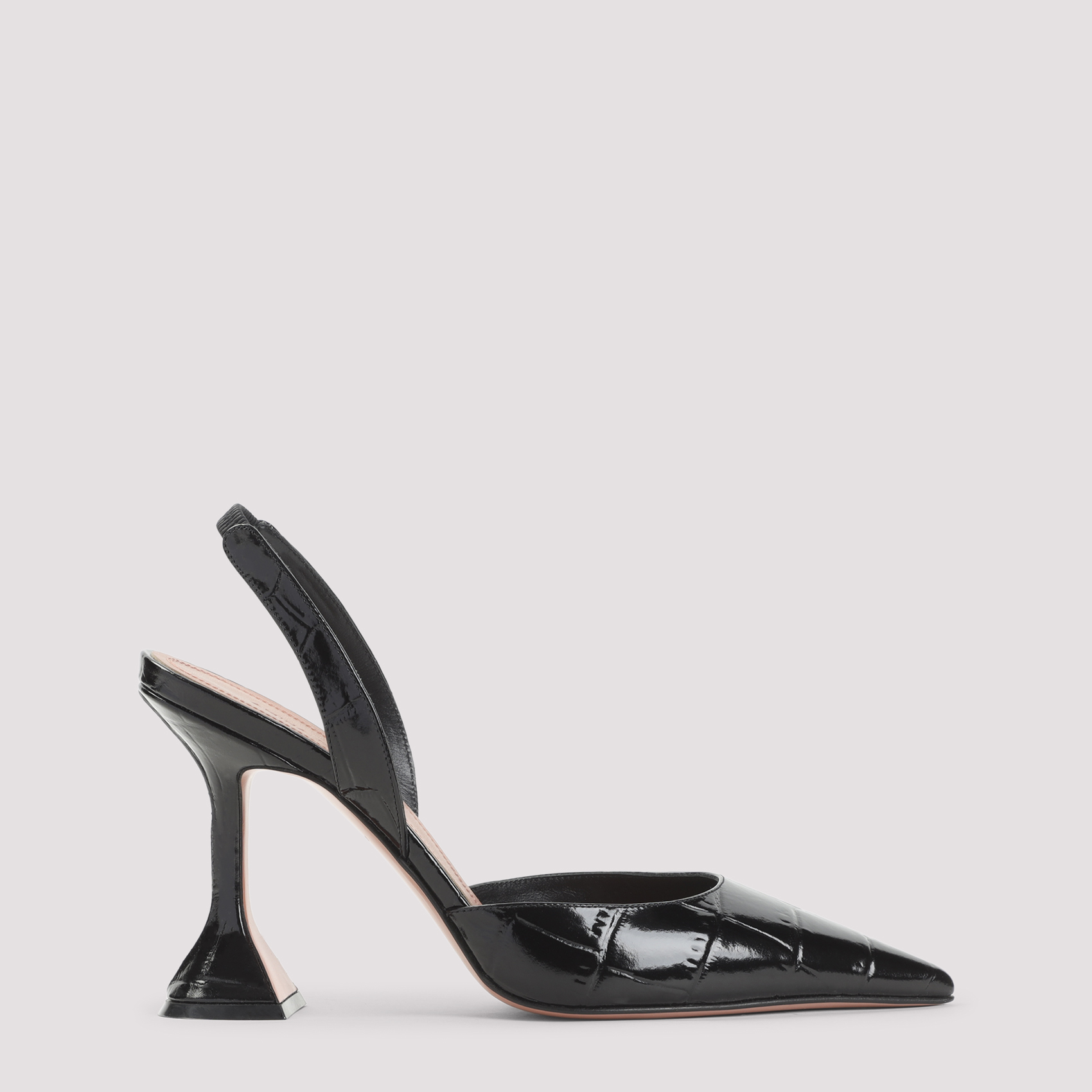 Amina Muaddi Women's Black Holli Sling 95 Mules Leather Shoe