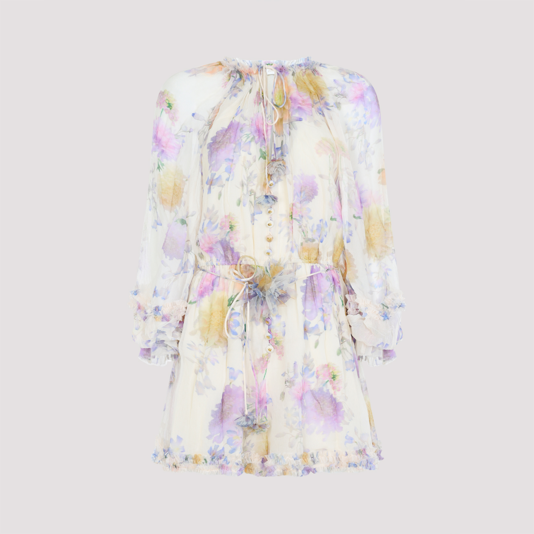 Zimmermann Women's Nude & Neutrals Luna Ruffle Playsuit Viscose Dress