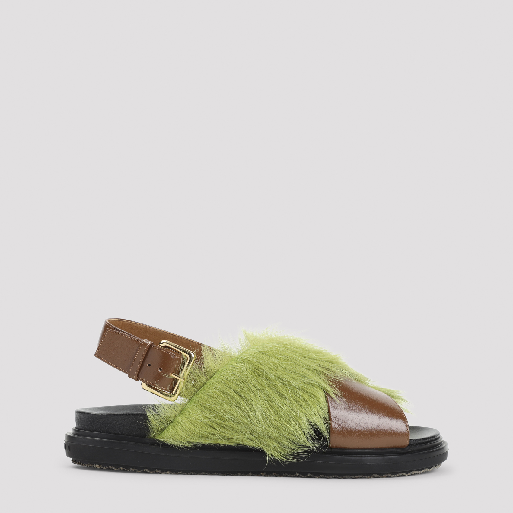 Marni Women's Brown Fussbett Sandals Ovine Leather Shoe