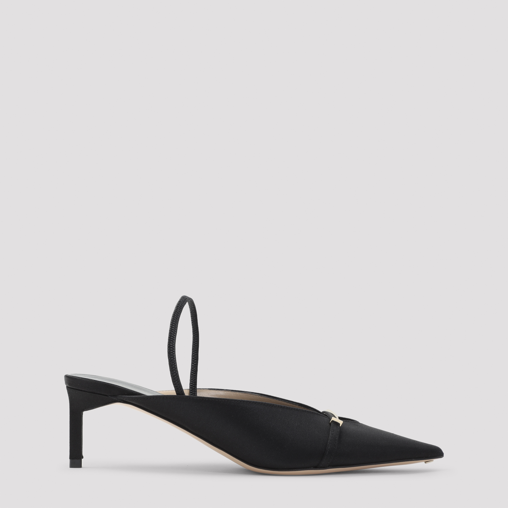 Tom Ford Women's Black Satin Mules Viscose Silk Brass Shoe