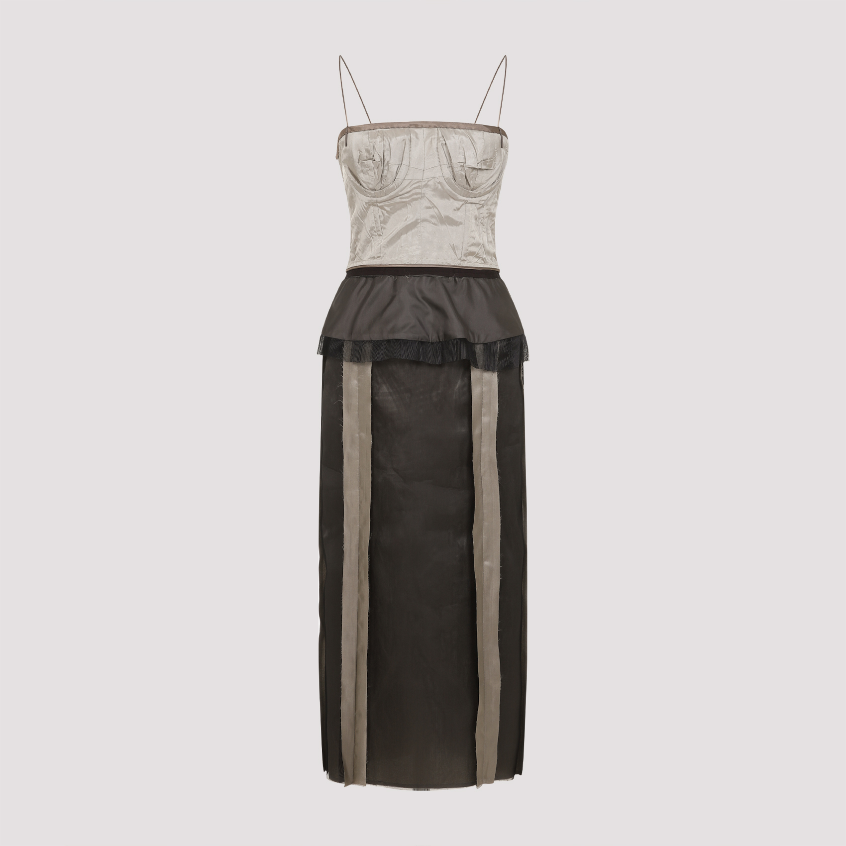 Maison Margiela Women's Grey Silk Midi Dress