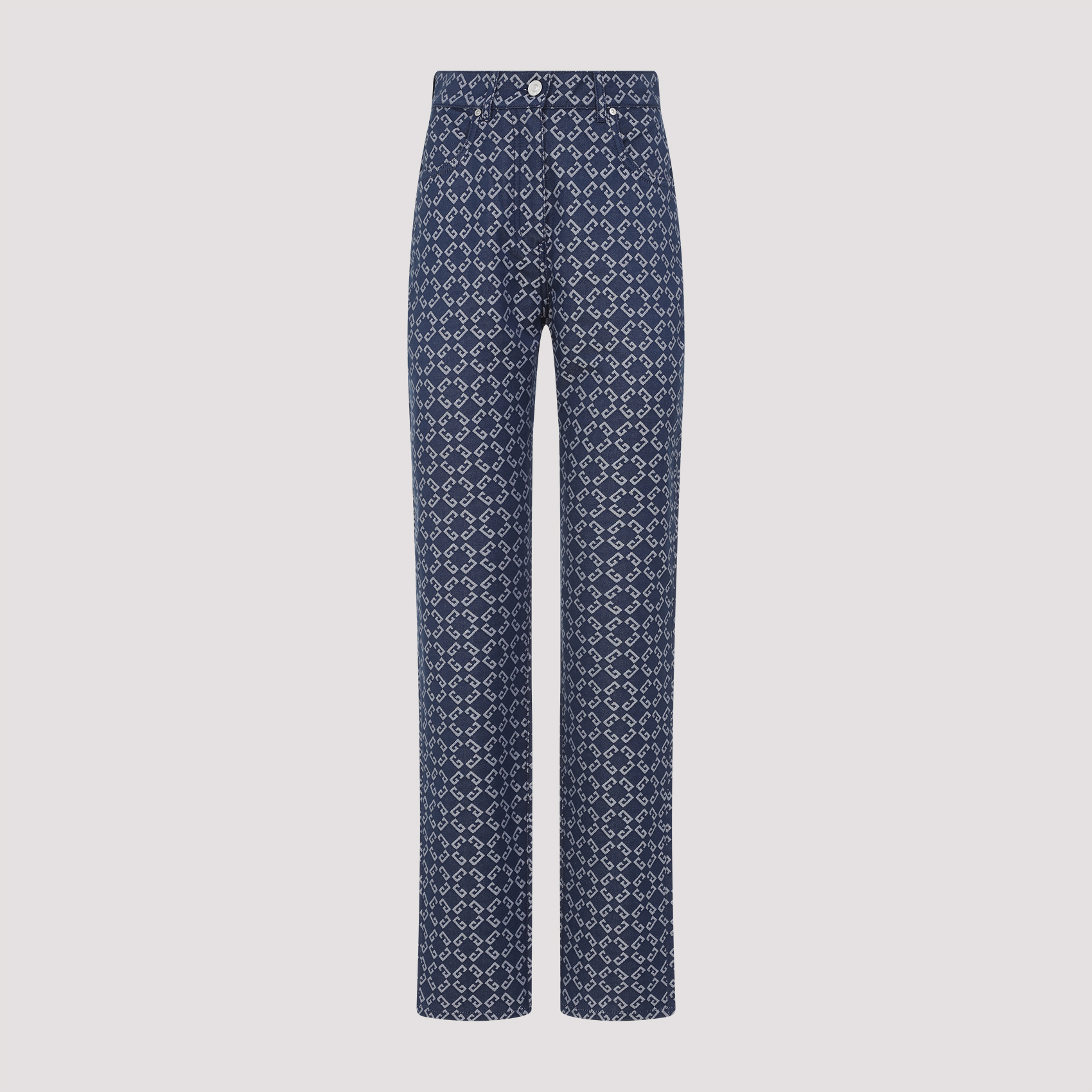 Givenchy Women's Blue Monogram Denim Jeans Cotton