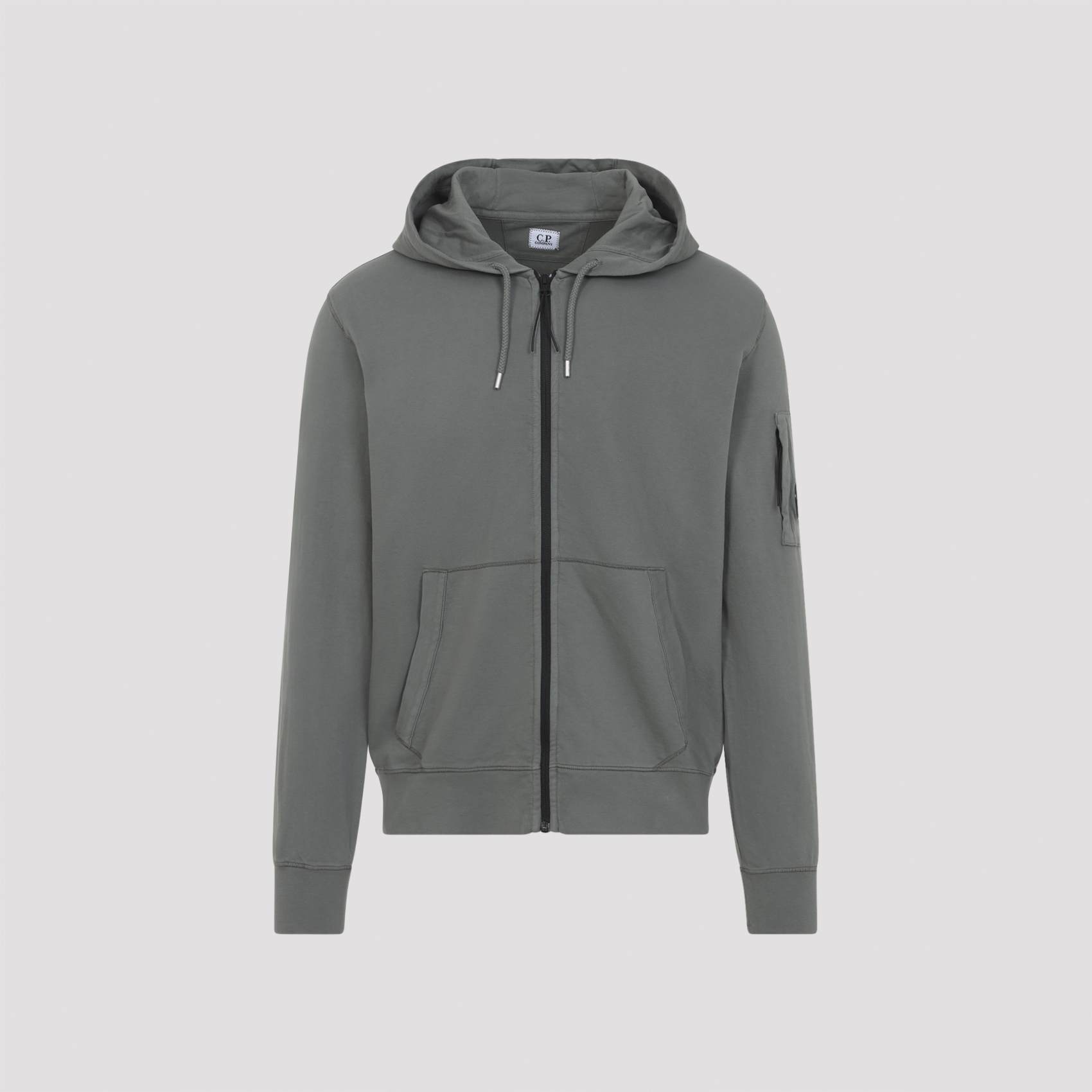 Cp Company Men's Grey Zip Lens Hoodie Cotton Sweatshirt