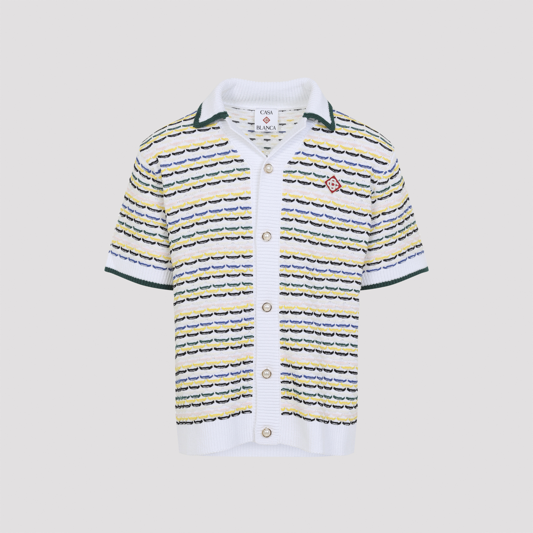 Casablanca Men's Multicolour Tuck Stitch Shirt Cotton