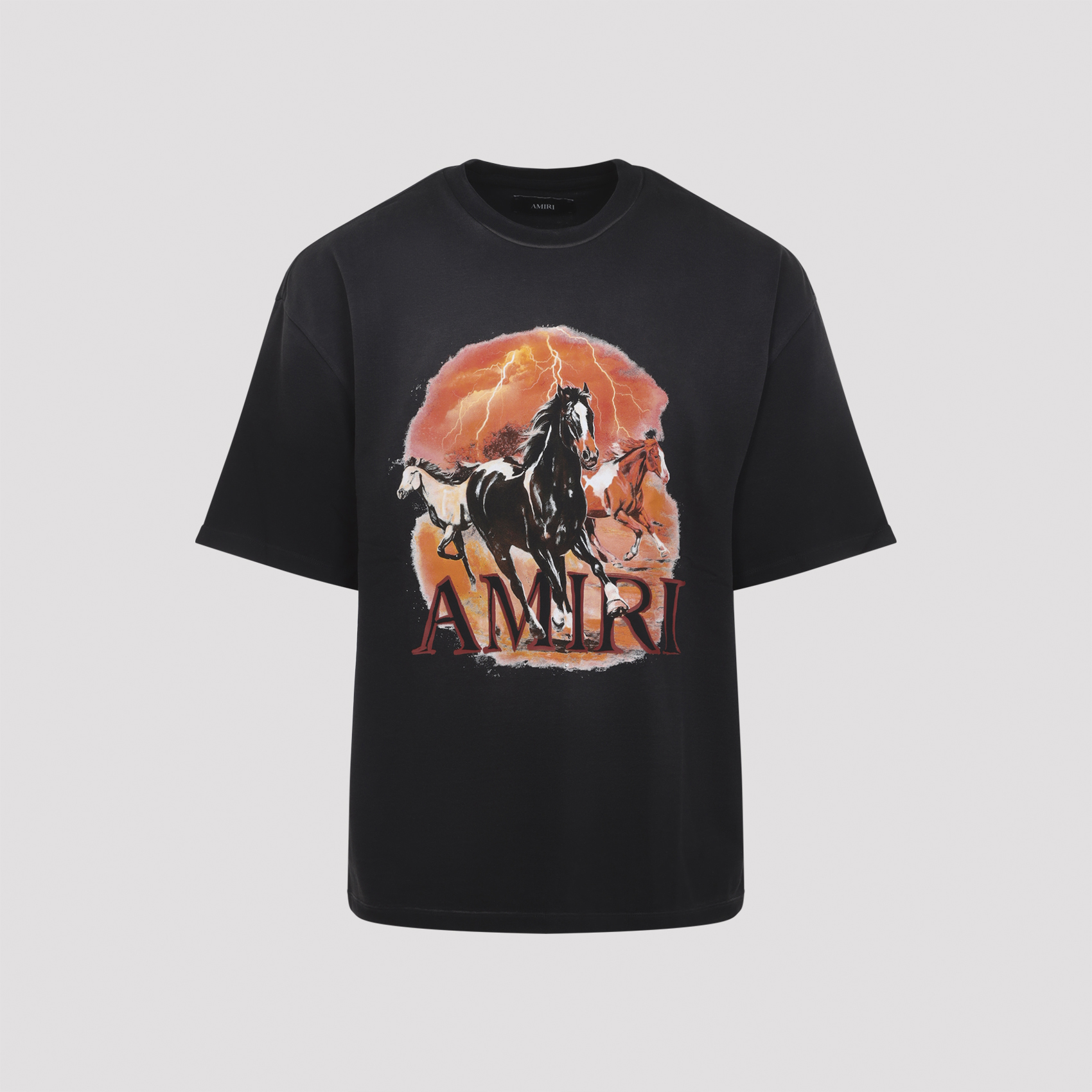 Amiri Men's Black Plains Oversized Tee Cotton Tshirt
