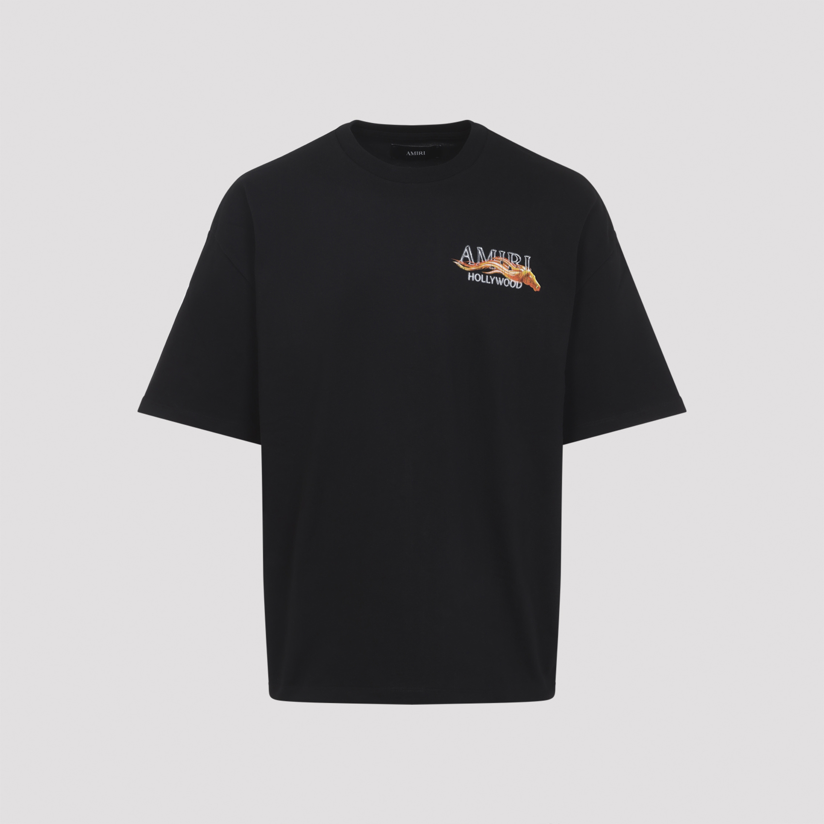 Amiri Men's Black Hollywood Horse Tee Cotton Tshirt
