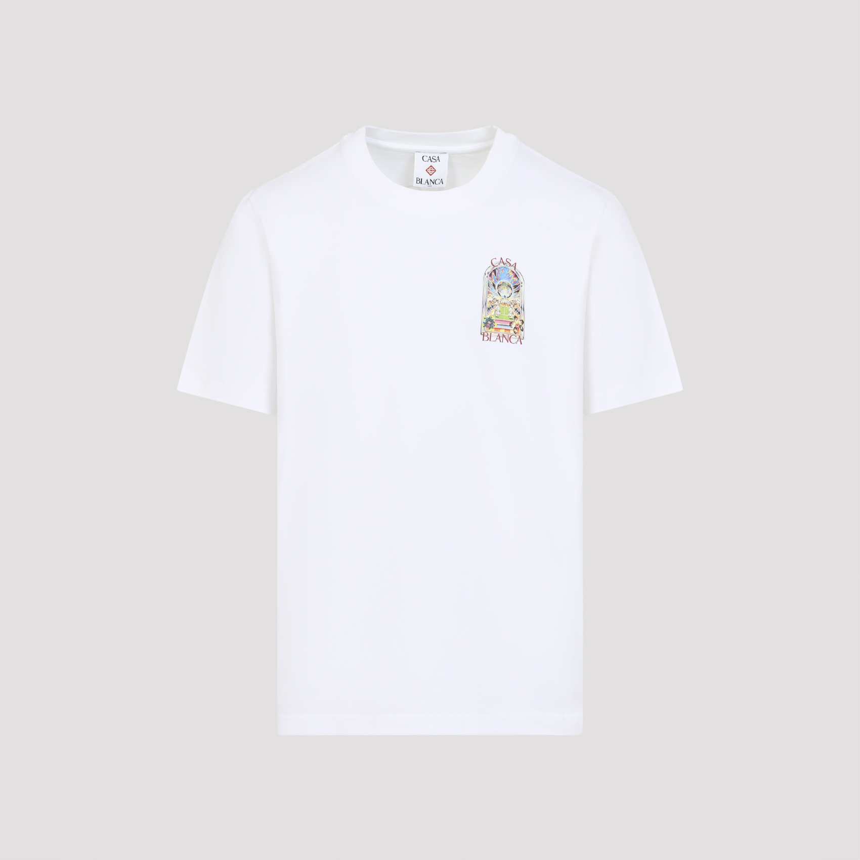 Casablanca Men's White Orchid Court T-Shirt Organic Cotton Tshirt
