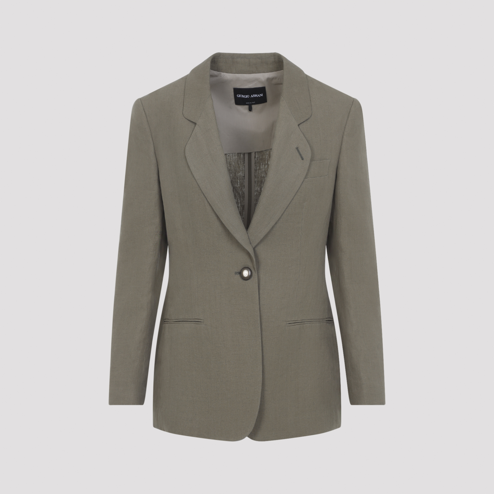 Giorgio Armani Women's Grey Blazer Linen Jacket