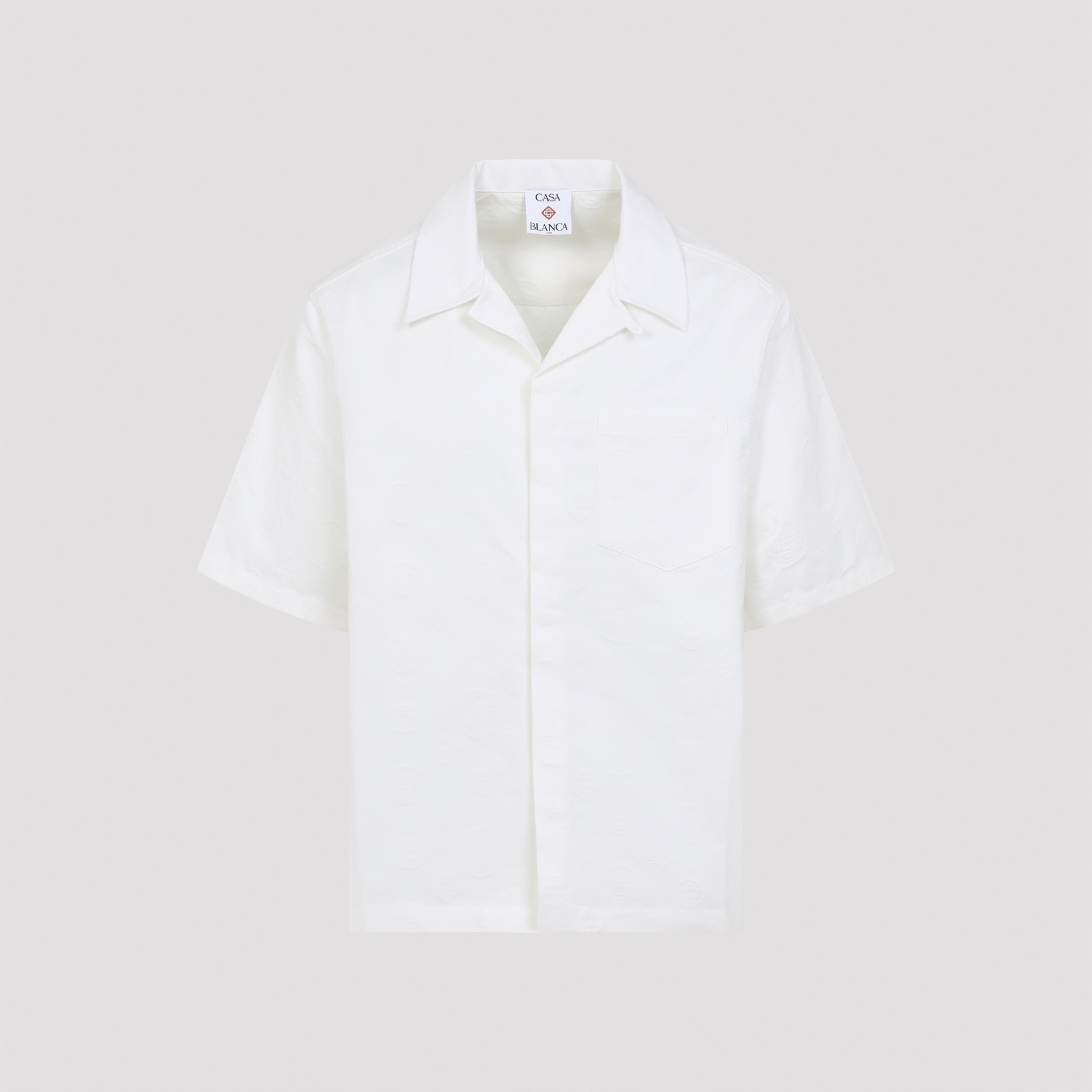 Casablanca Men's White Monogram Short Sleeves Shirt Cotton