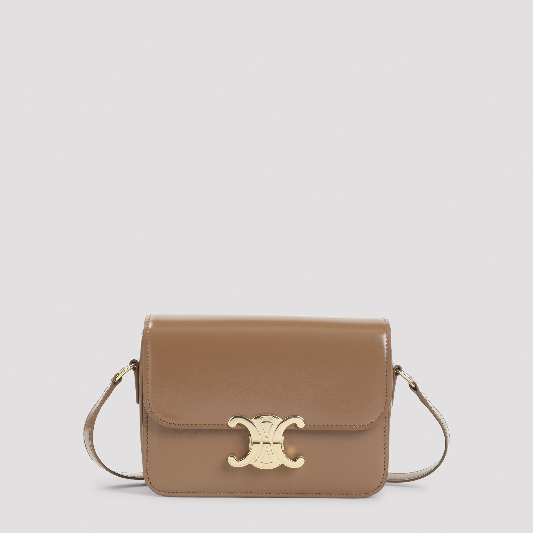 Celine Women's Brown Teen Triomphe Shoulder Bag Calfskin