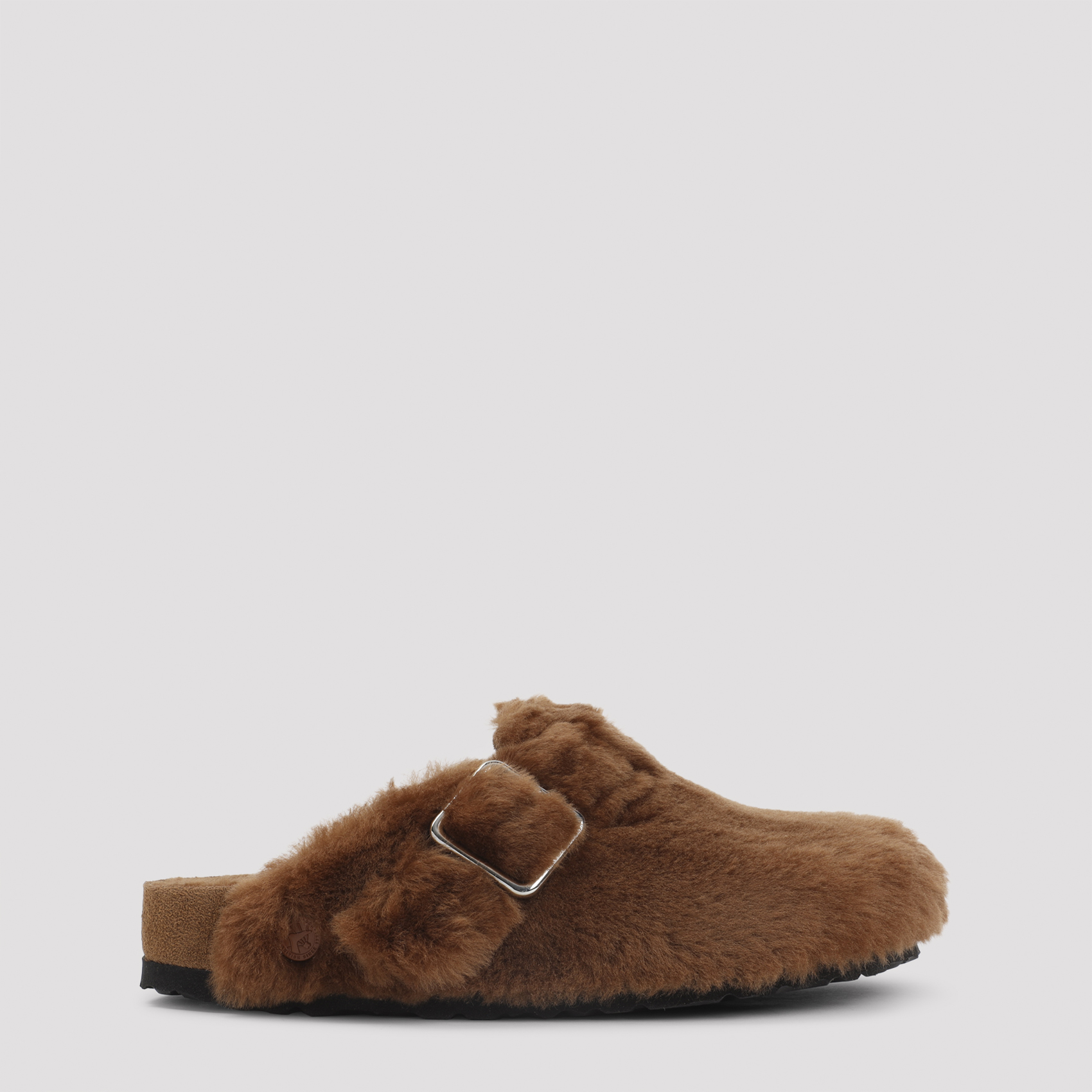 Birkenstock 1774 Women's Brown Boston Mules Shearling Cork Rubber Shoe