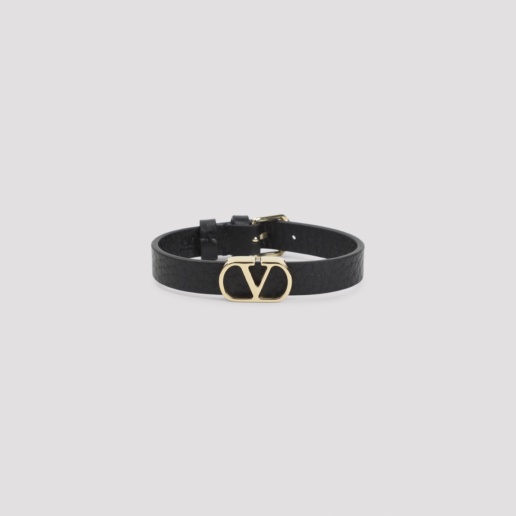 Valentino Garavani Men's Black Leather Bracelet Calf Jewellery