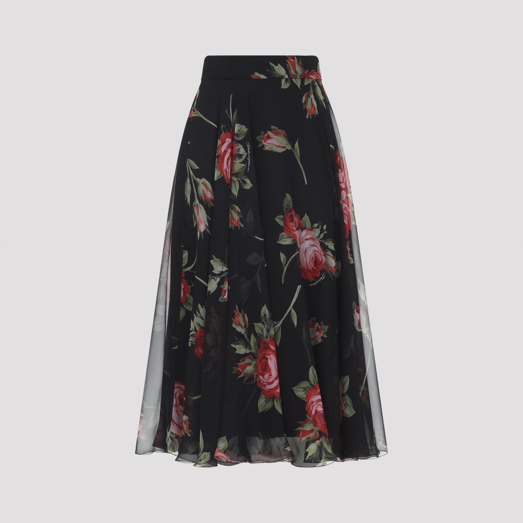 Dolce & Gabbana Women's Black Silk Midi Skirt