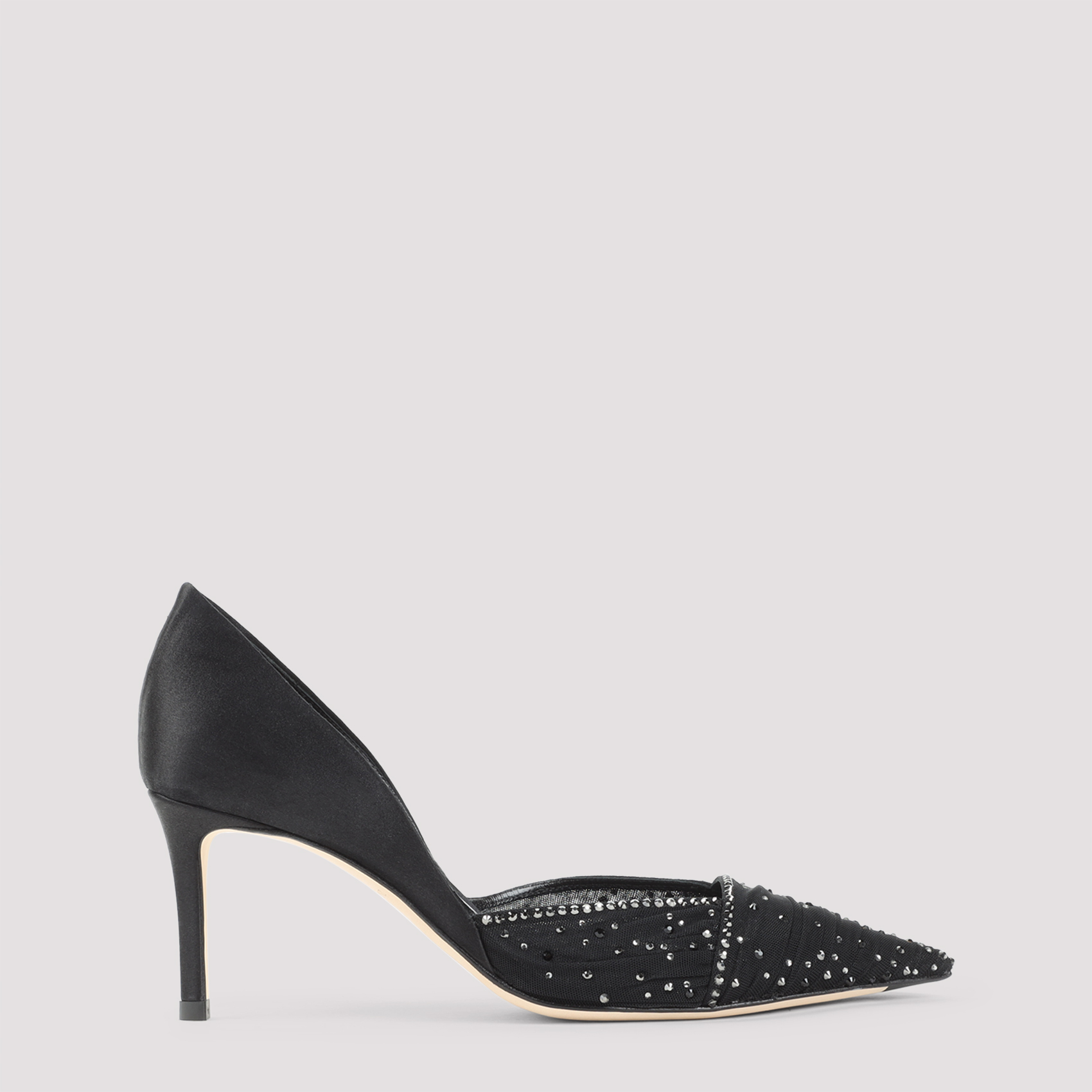 Giorgio Armani Women's Black Satin And Tulle Décolleté Shoe