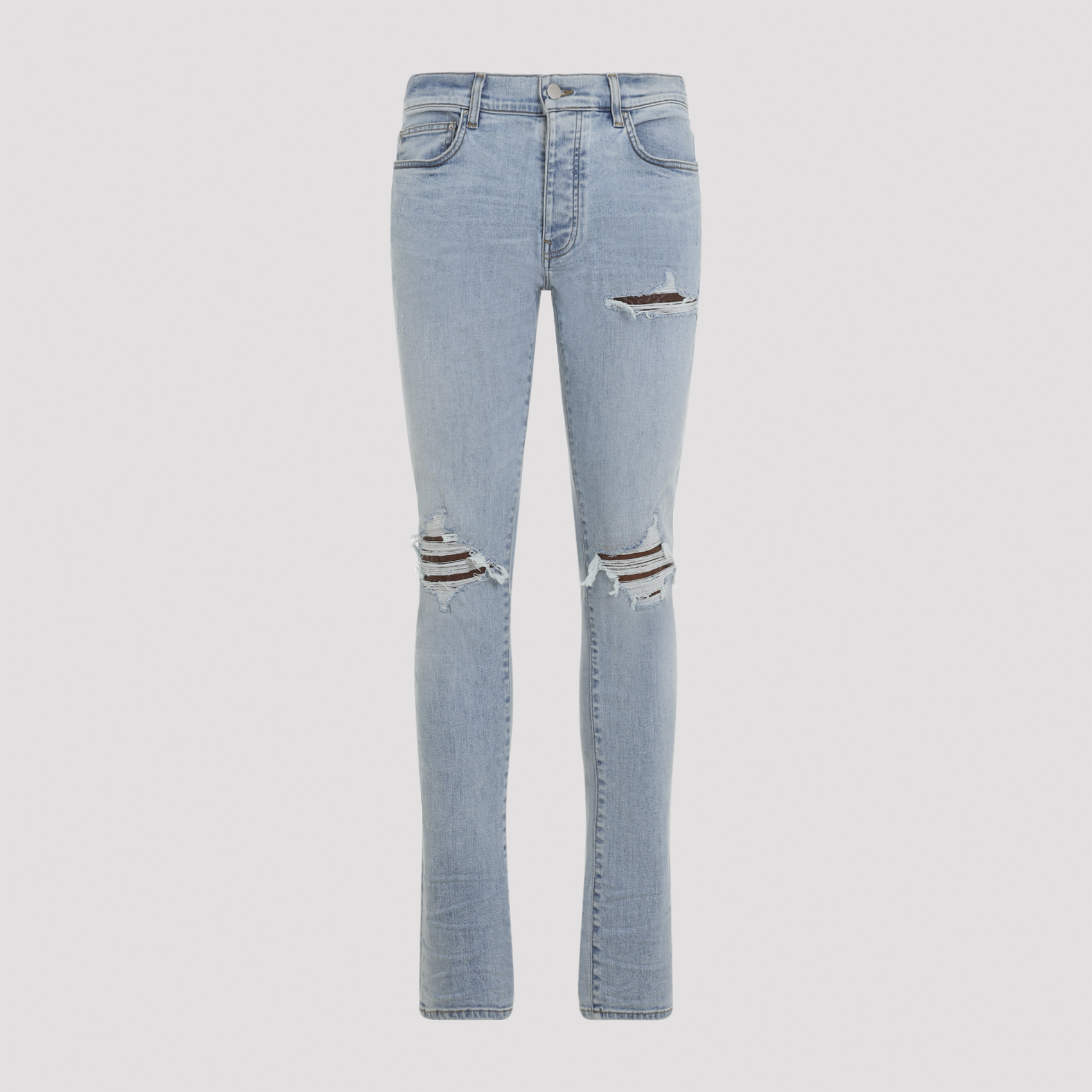 Amiri Men's Blue Crochet Leather Mx1 Jeans