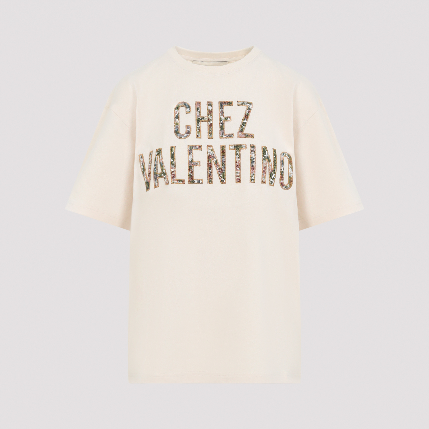 Valentino Women's Nude & Neutrals Cotton T-Shirt Tshirt
