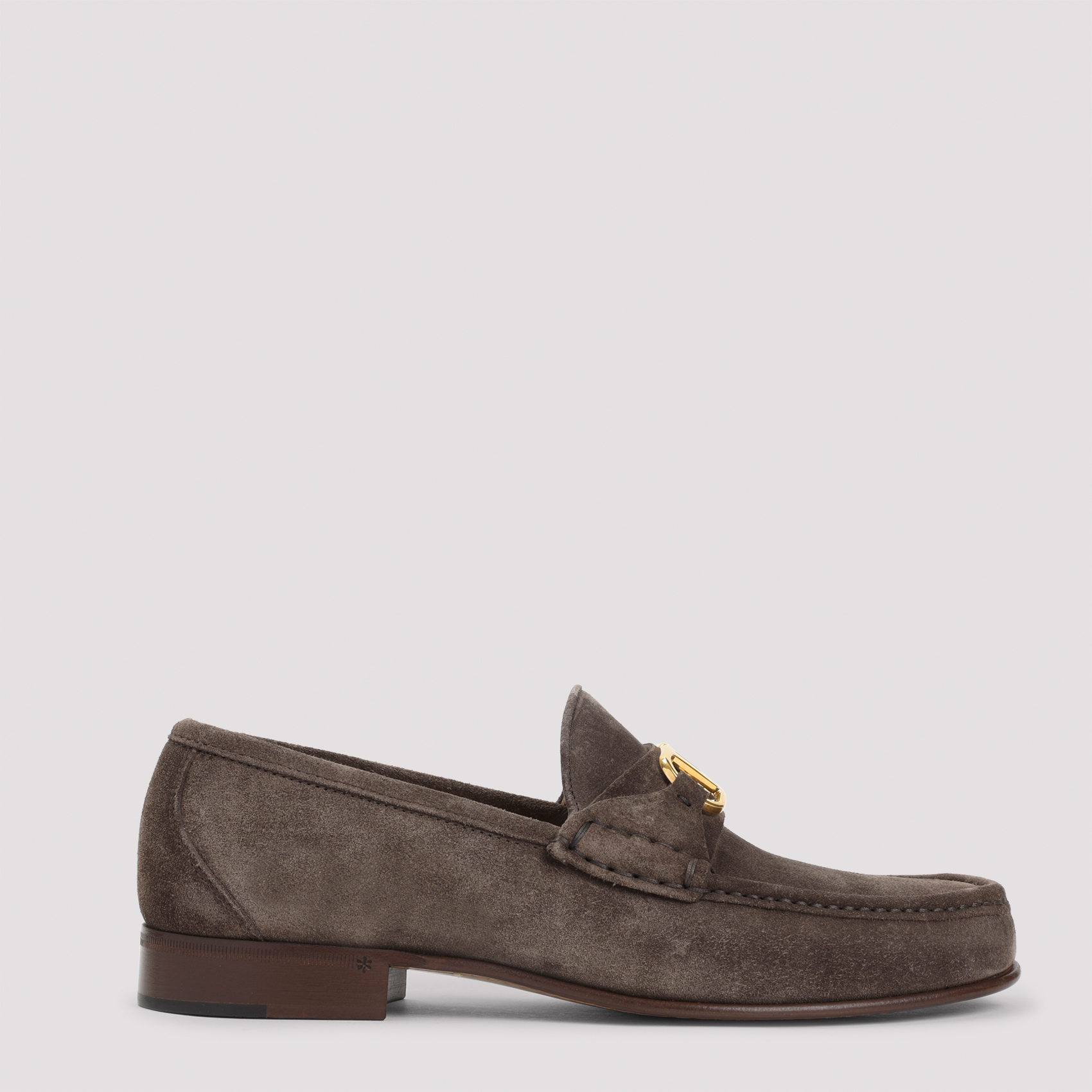 Valentino Garavani Men's Grey Loafer Leather Shoe