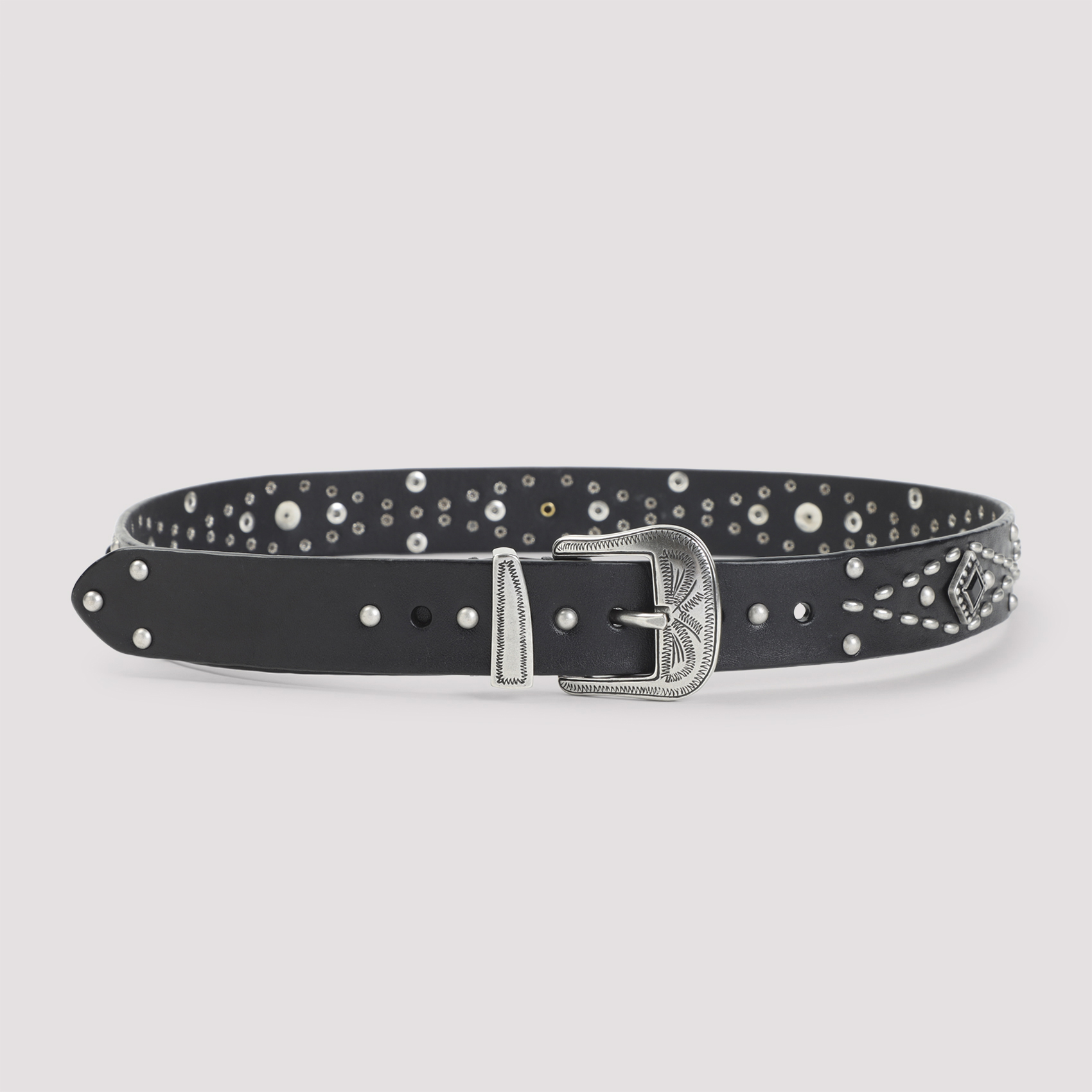 Golden Goose Women's Black Studded Belt Cow Leather