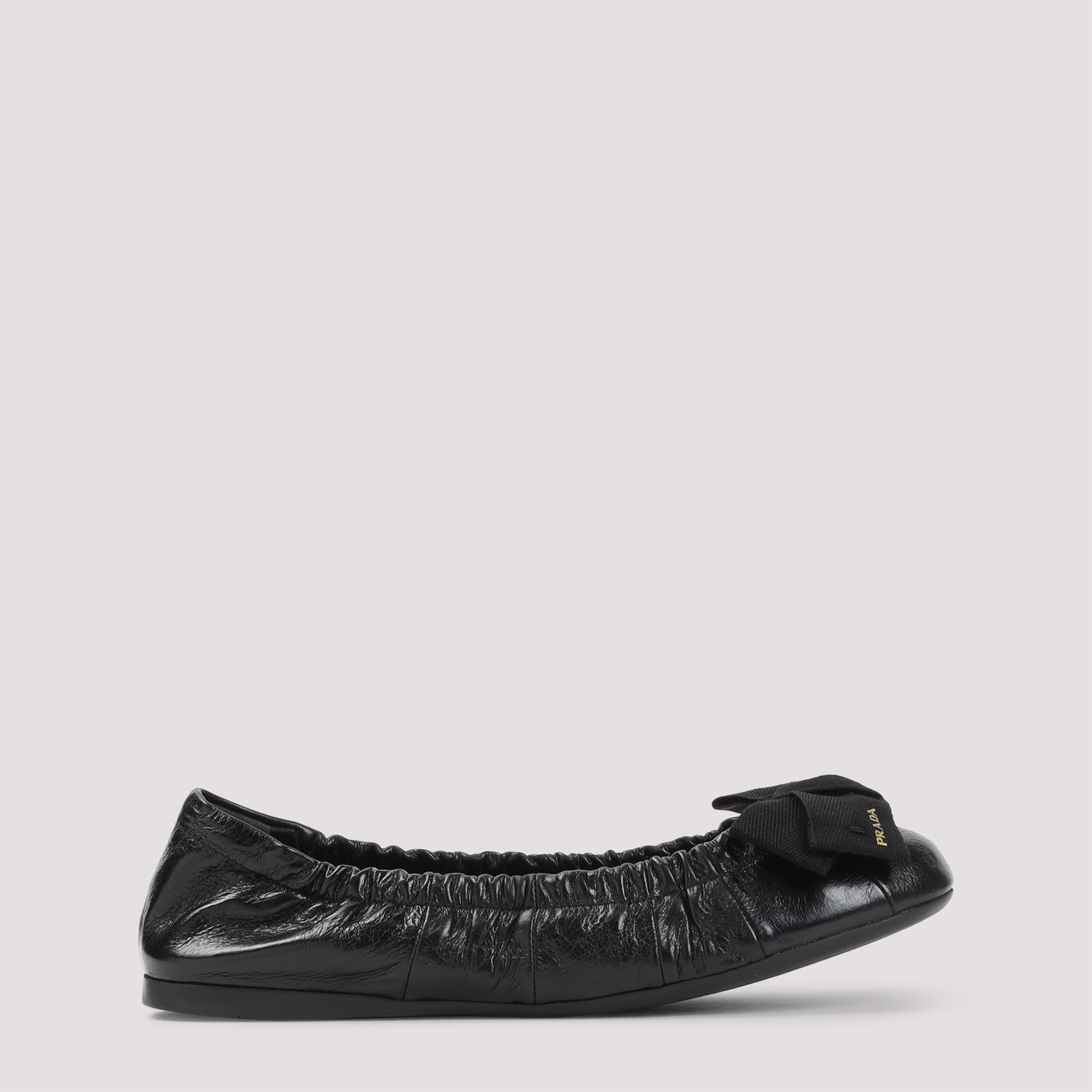 Prada Women's Black Calf Leather Ballerinas Shoe